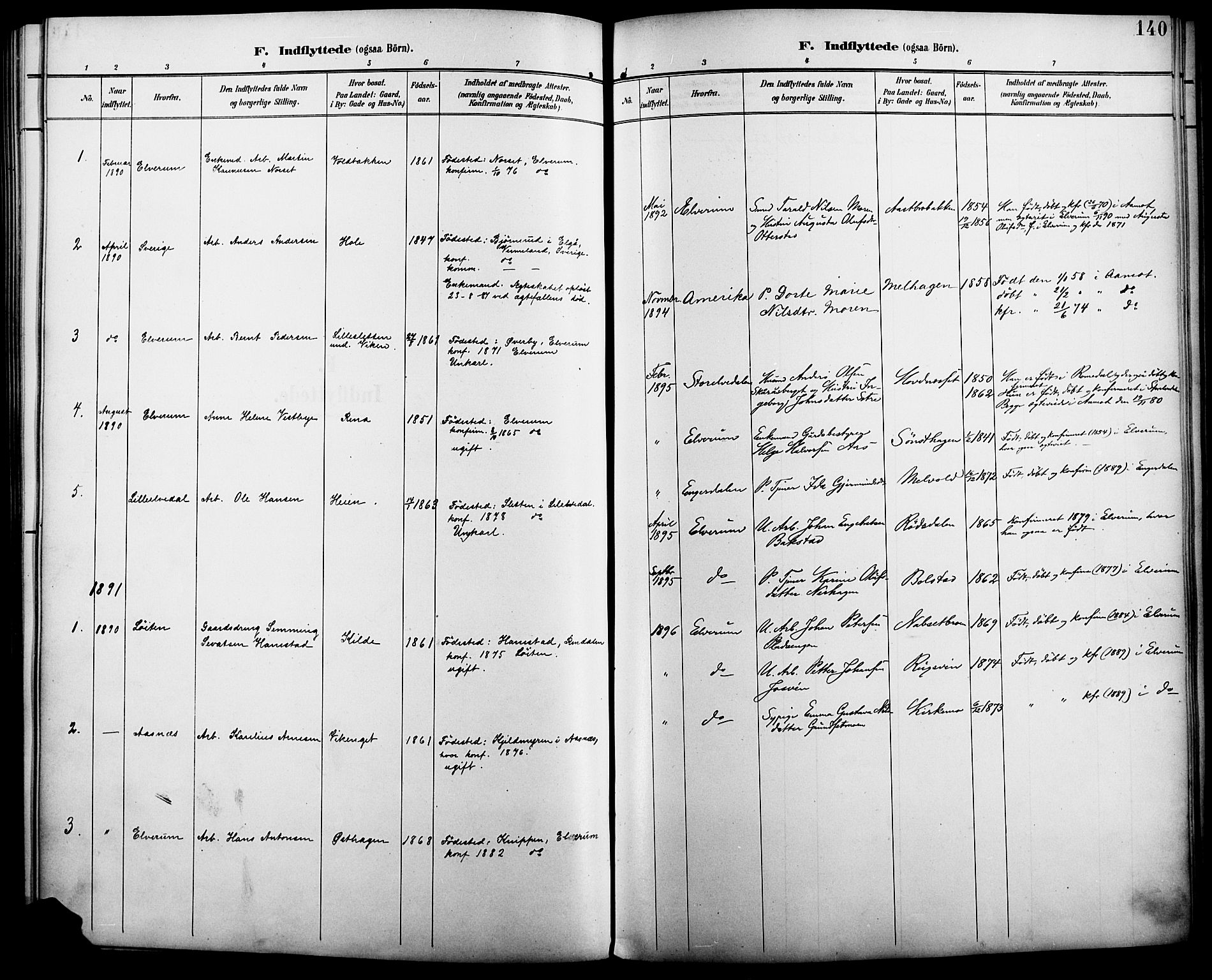 Åmot prestekontor, Hedmark, AV/SAH-PREST-056/H/Ha/Haa/L0011: Ministerialbok nr. 11, 1890-1897, s. 140