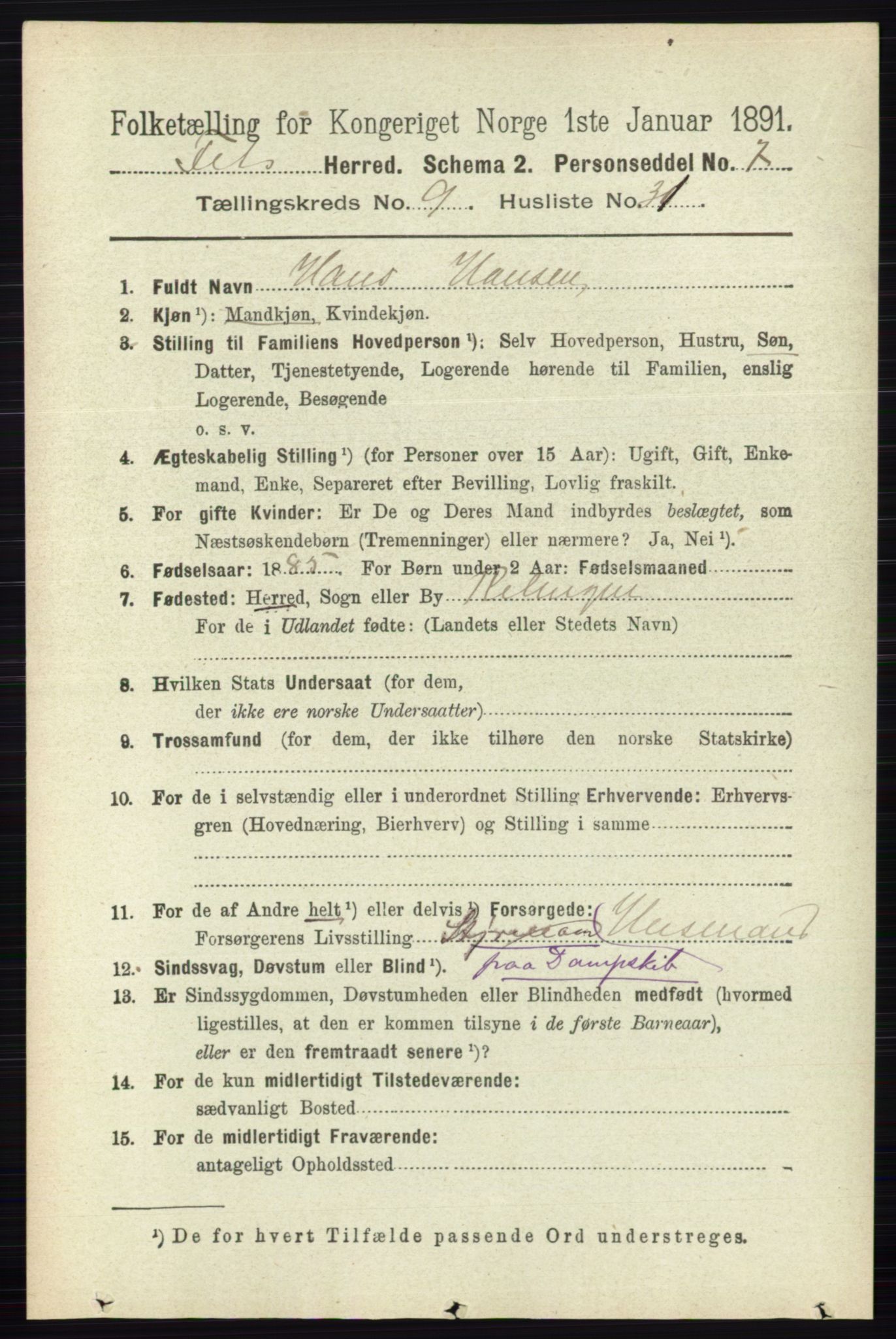 RA, Folketelling 1891 for 0227 Fet herred, 1891, s. 3661