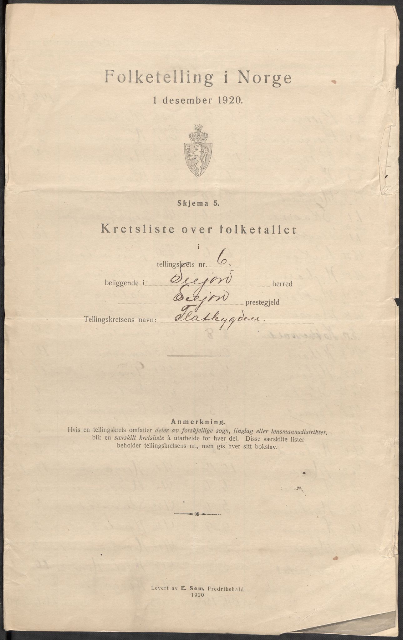 SAKO, Folketelling 1920 for 0828 Seljord herred, 1920, s. 21