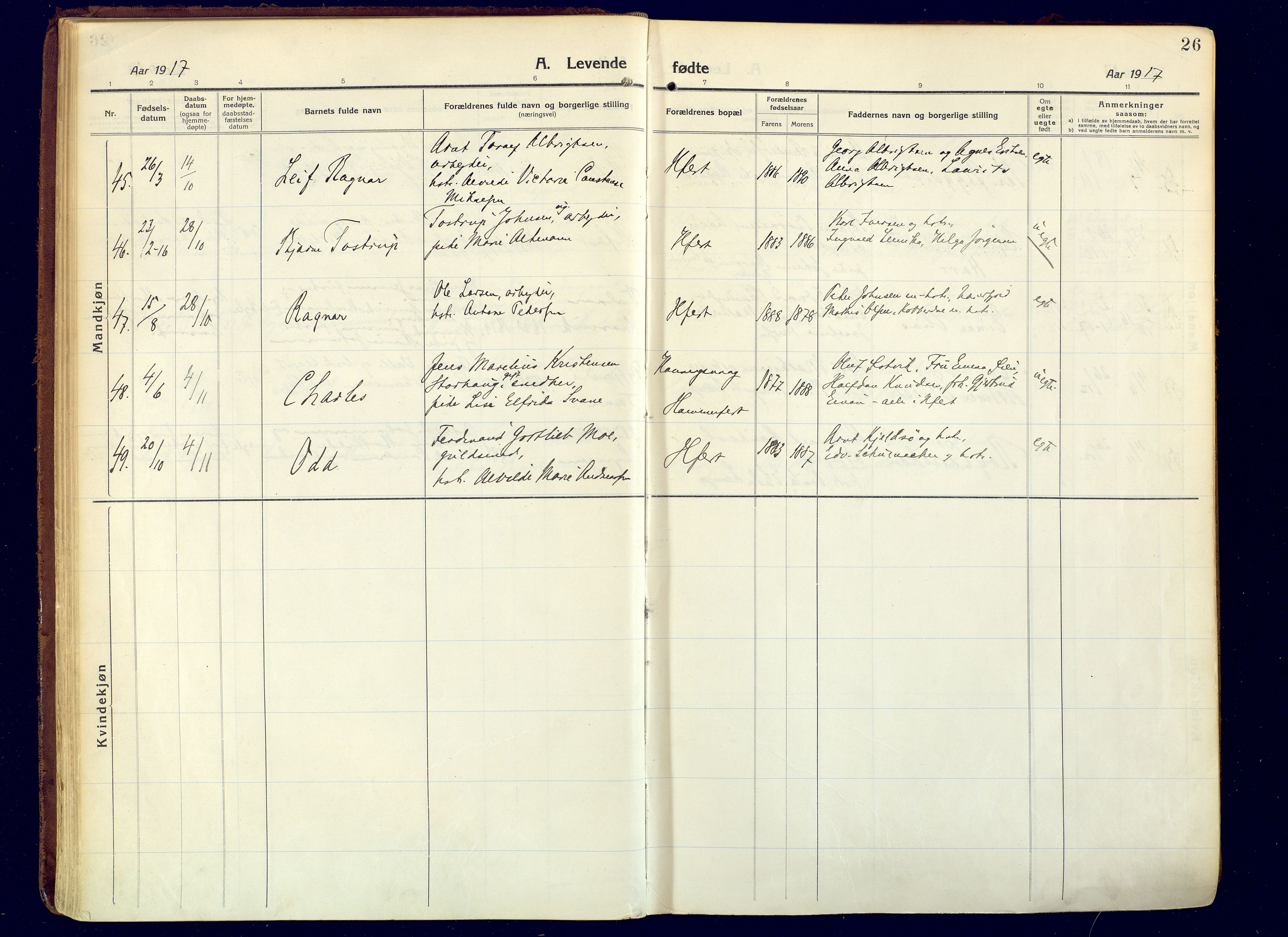 Hammerfest sokneprestkontor, AV/SATØ-S-1347/H/Ha/L0015.kirke: Ministerialbok nr. 15, 1916-1923, s. 26