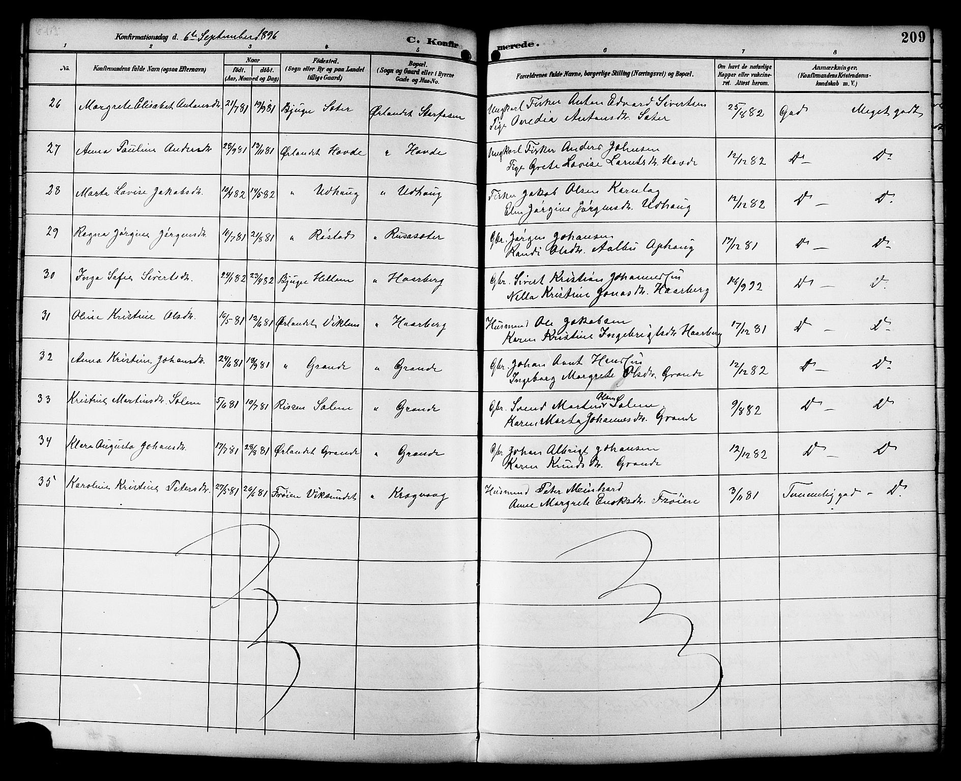 Ministerialprotokoller, klokkerbøker og fødselsregistre - Sør-Trøndelag, SAT/A-1456/659/L0746: Klokkerbok nr. 659C03, 1893-1912, s. 209