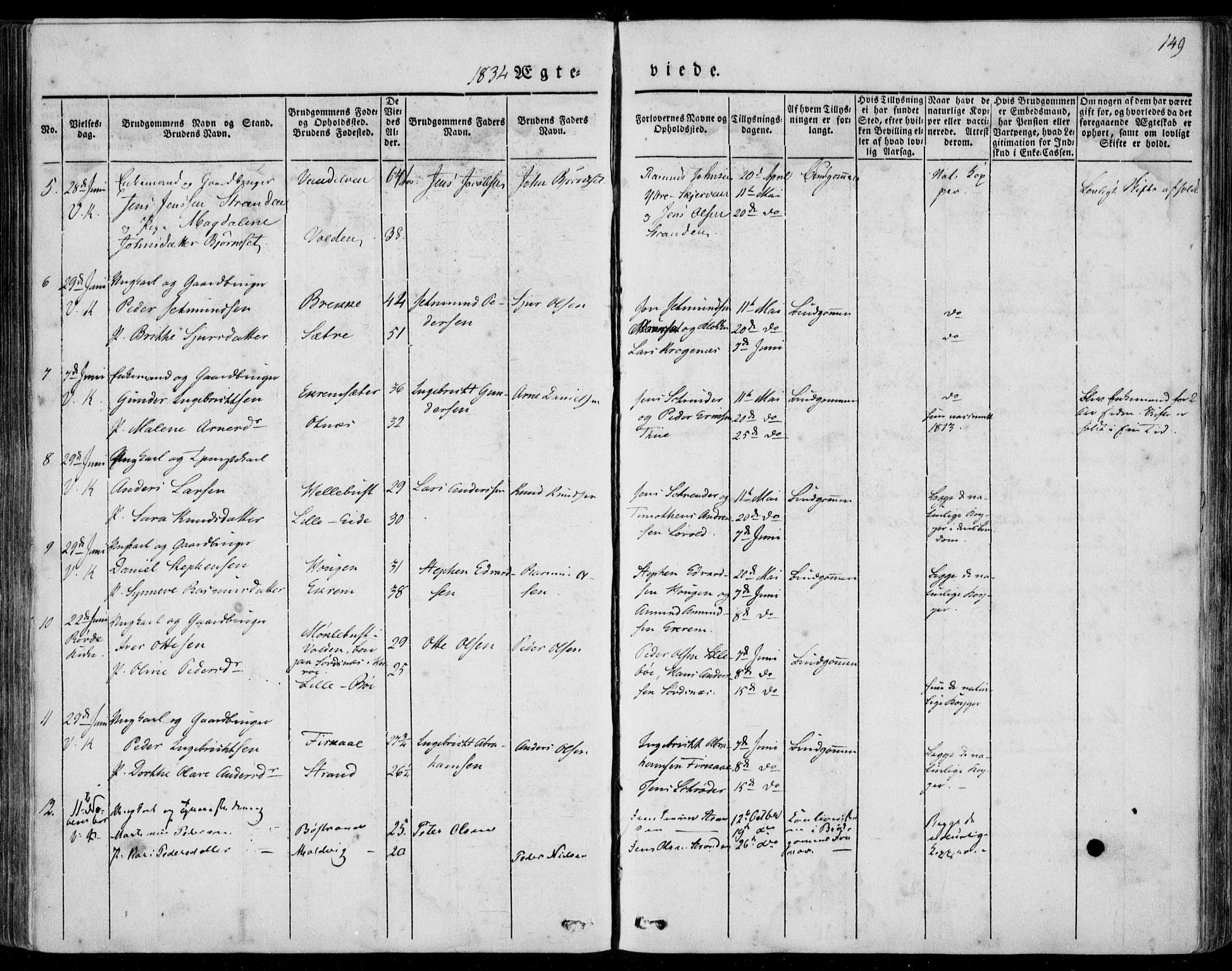 Ministerialprotokoller, klokkerbøker og fødselsregistre - Møre og Romsdal, SAT/A-1454/501/L0005: Ministerialbok nr. 501A05, 1831-1844, s. 149