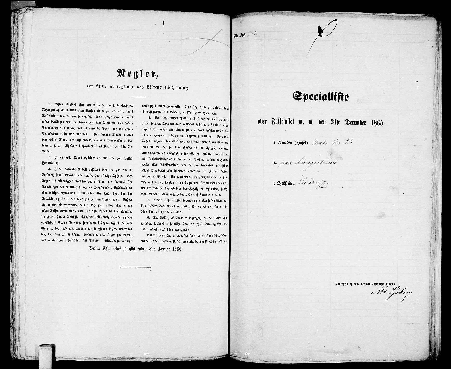 RA, Folketelling 1865 for 0707P Larvik prestegjeld, 1865, s. 1112