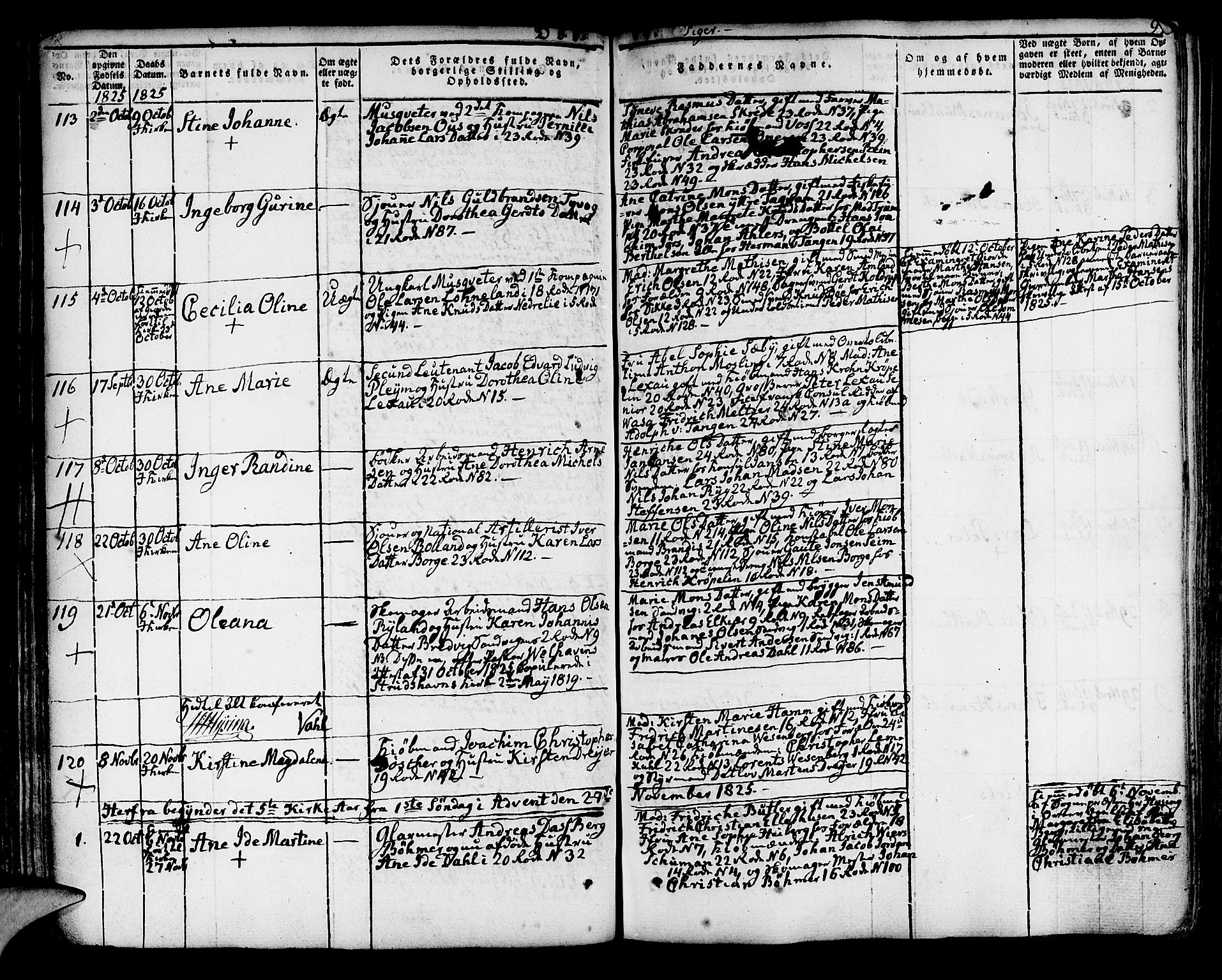 Korskirken sokneprestembete, SAB/A-76101/H/Hab: Klokkerbok nr. A 3, 1821-1831, s. 99