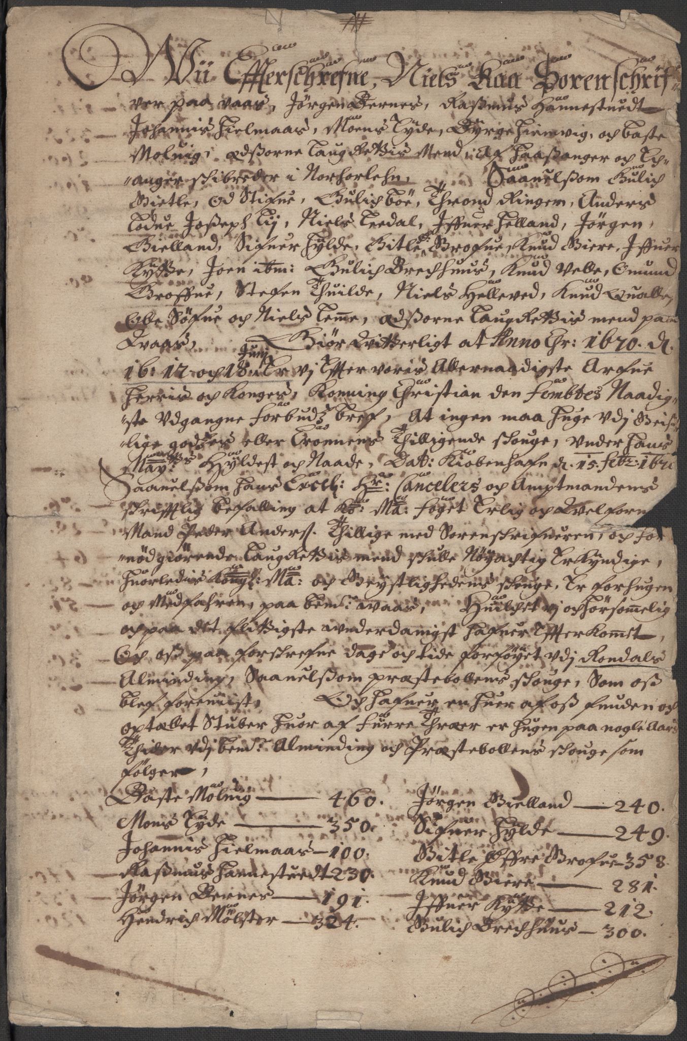 Rentekammeret inntil 1814, Realistisk ordnet avdeling, RA/EA-4070/Fb/L0015: Dokumenter om Raundalen allmenning i Voss. Claus Miltzows sak, 1684, s. 70