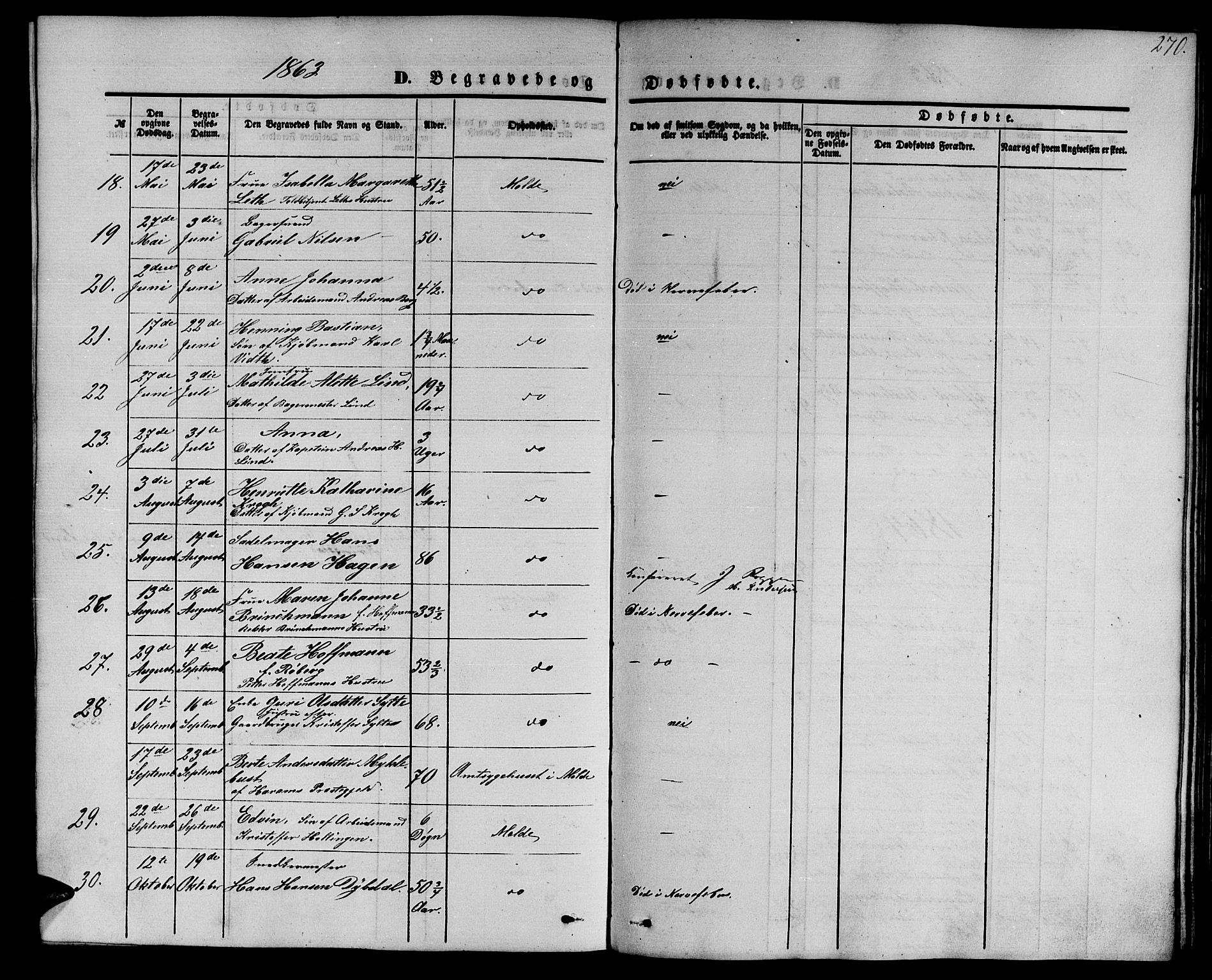 Ministerialprotokoller, klokkerbøker og fødselsregistre - Møre og Romsdal, SAT/A-1454/558/L0701: Klokkerbok nr. 558C02, 1862-1879, s. 270