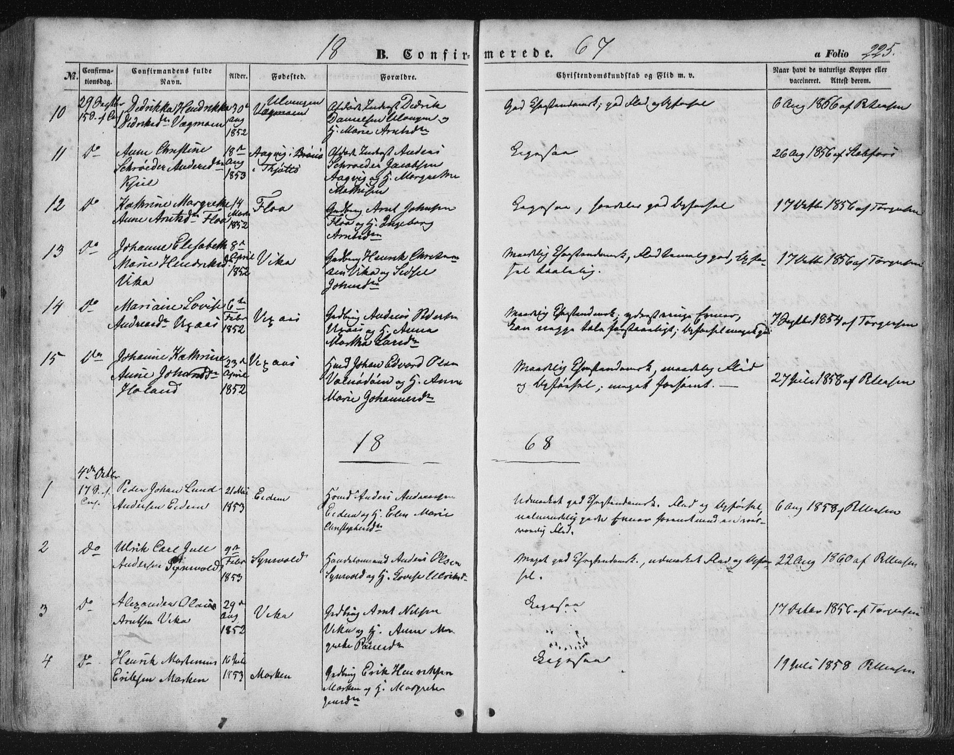 Ministerialprotokoller, klokkerbøker og fødselsregistre - Nordland, SAT/A-1459/816/L0240: Ministerialbok nr. 816A06, 1846-1870, s. 225