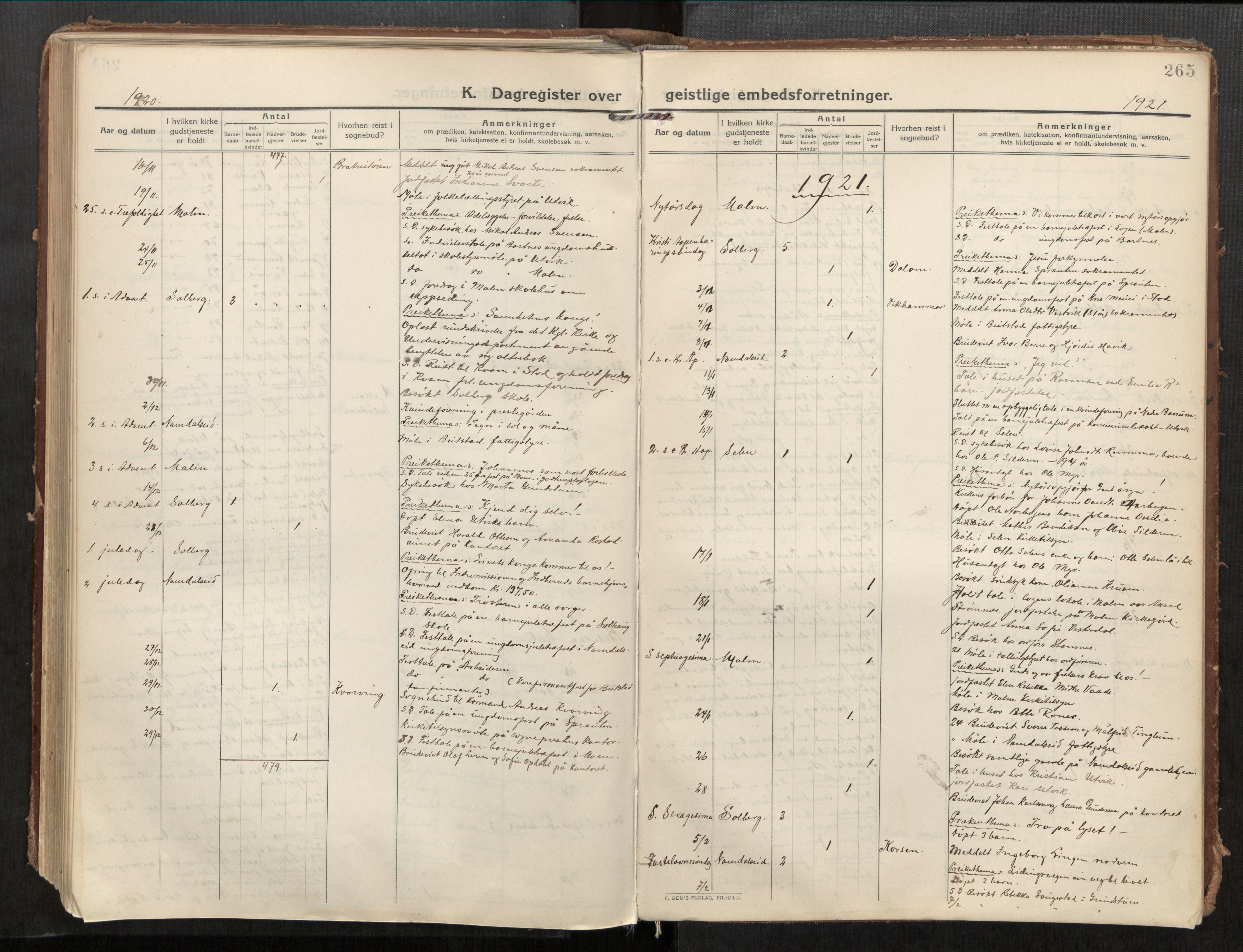 Beitstad sokneprestkontor, AV/SAT-A-1162/I/I1/I1a/L0001: Ministerialbok nr. 1, 1912-1927, s. 265