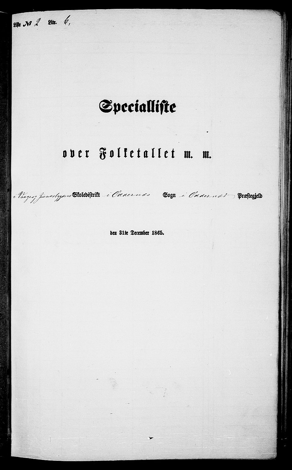 RA, Folketelling 1865 for 1012P Oddernes prestegjeld, 1865, s. 49