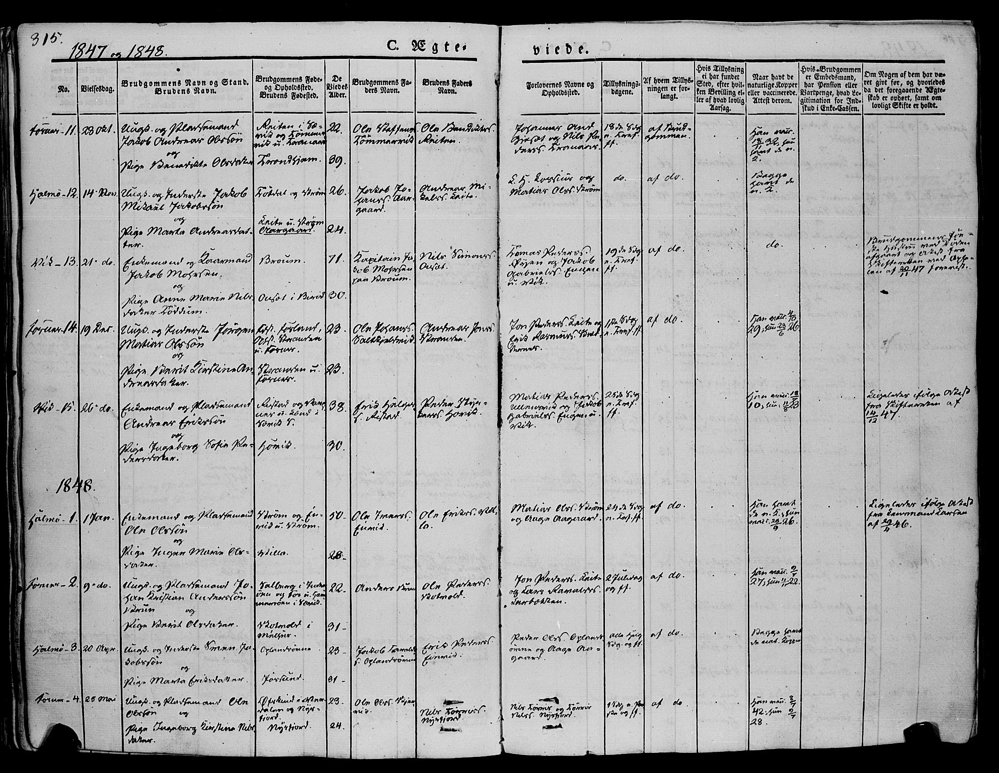Ministerialprotokoller, klokkerbøker og fødselsregistre - Nord-Trøndelag, SAT/A-1458/773/L0614: Ministerialbok nr. 773A05, 1831-1856, s. 315