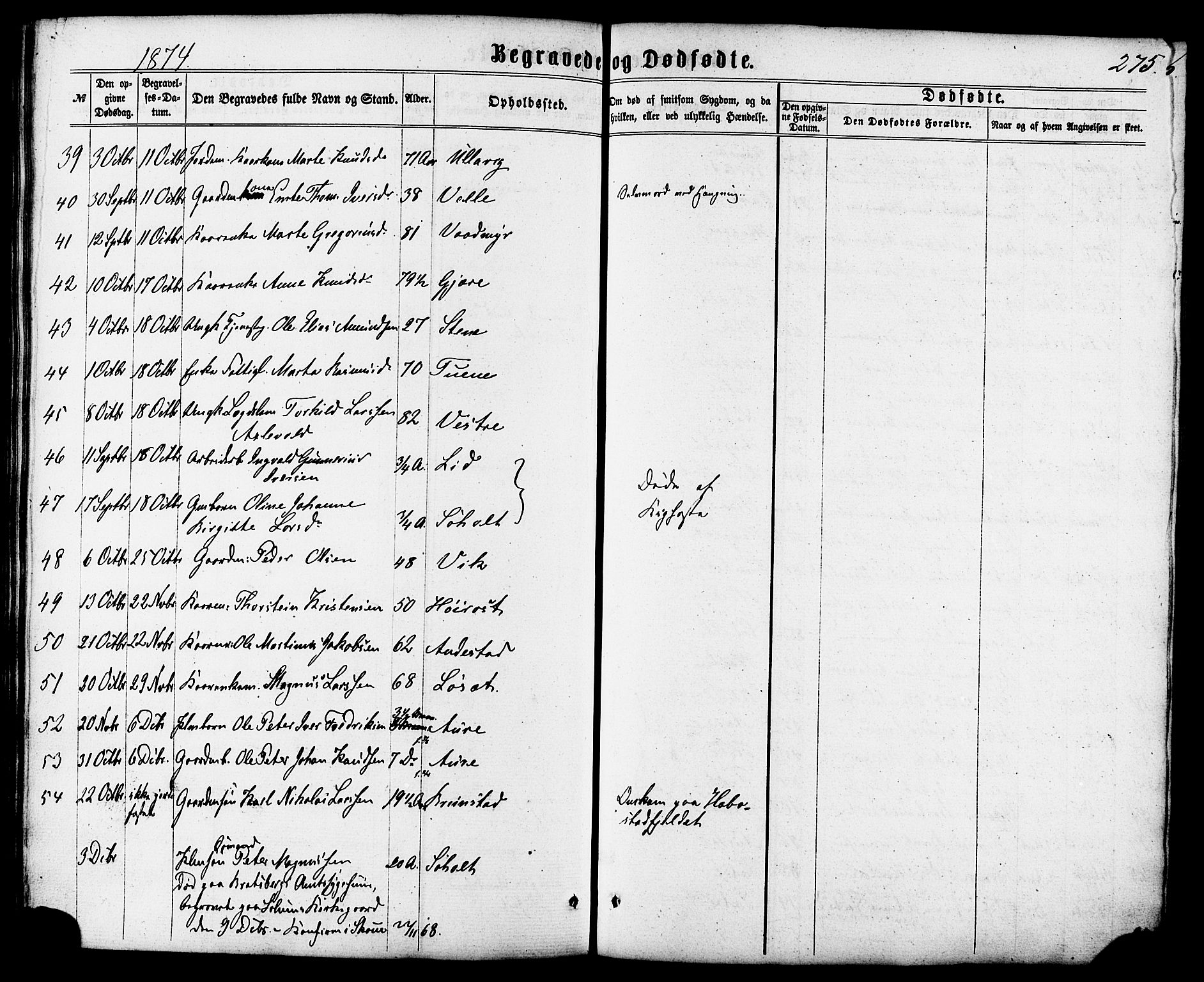 Ministerialprotokoller, klokkerbøker og fødselsregistre - Møre og Romsdal, AV/SAT-A-1454/522/L0314: Ministerialbok nr. 522A09, 1863-1877, s. 275