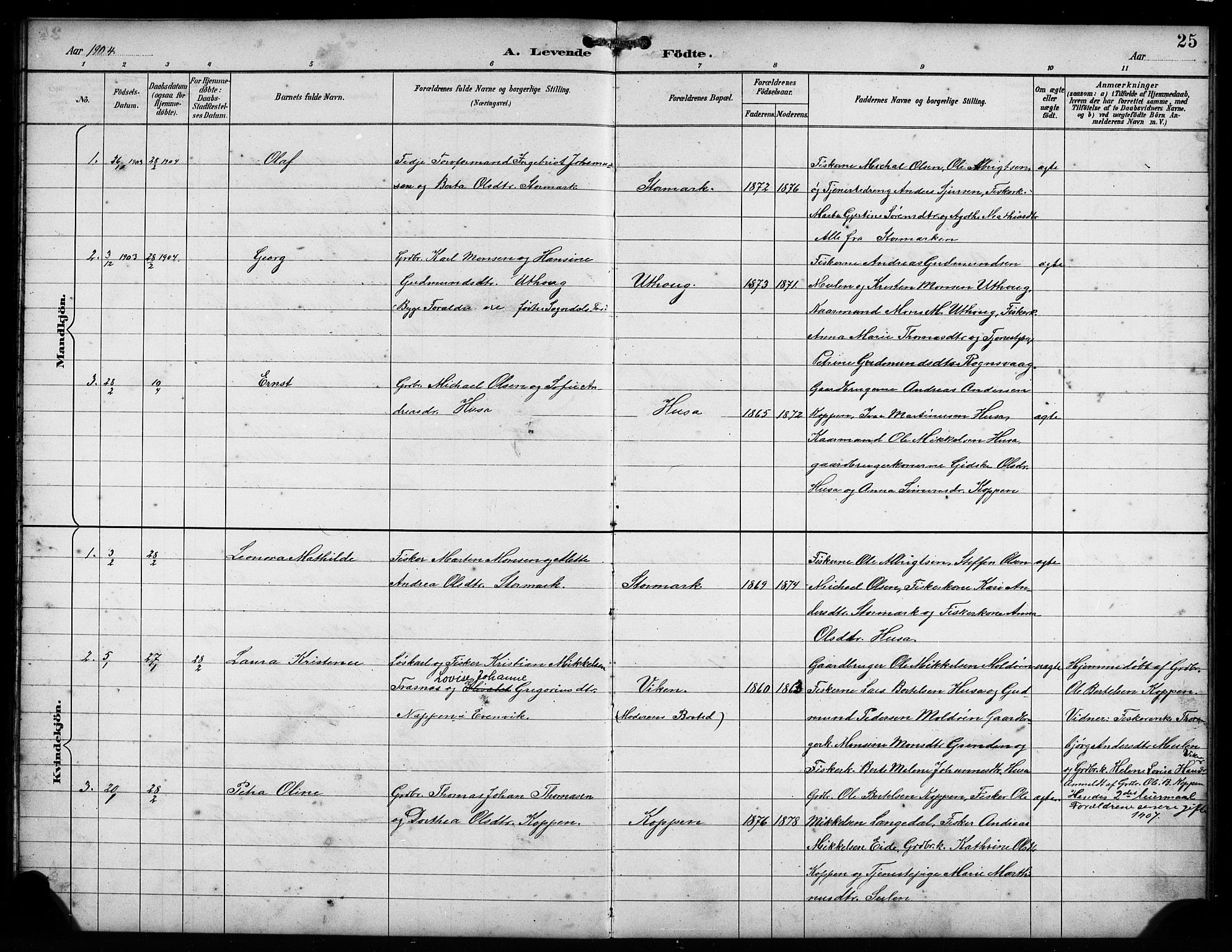 Lindås Sokneprestembete, AV/SAB-A-76701/H/Hab/Habd/L0002: Klokkerbok nr. D 2, 1898-1910, s. 25