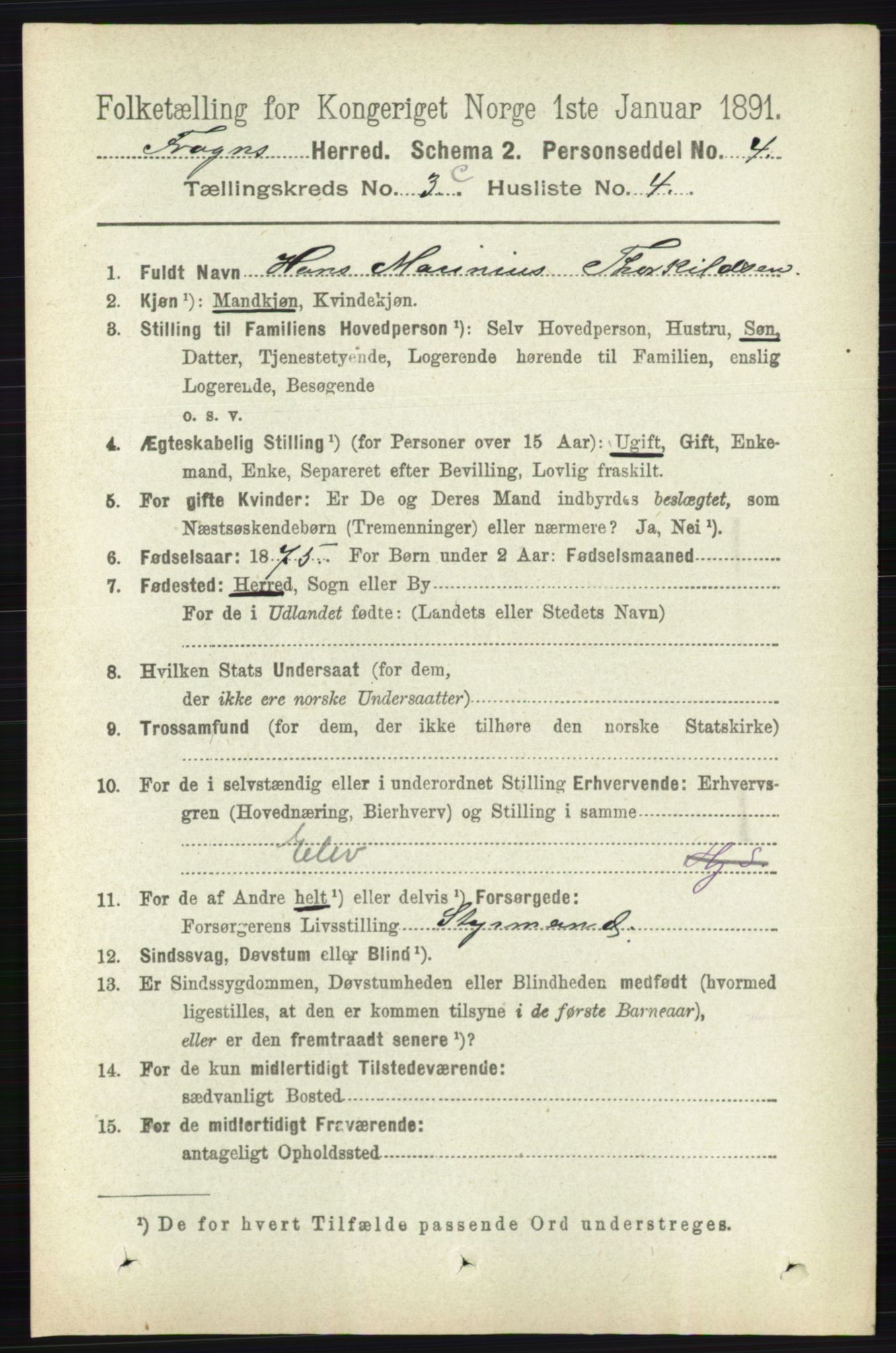 RA, Folketelling 1891 for 0215 Frogn herred, 1891, s. 2649