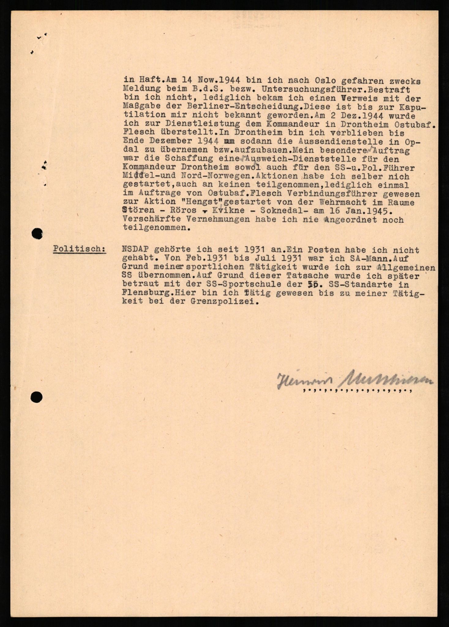 Forsvaret, Forsvarets overkommando II, AV/RA-RAFA-3915/D/Db/L0021: CI Questionaires. Tyske okkupasjonsstyrker i Norge. Tyskere., 1945-1946, s. 231
