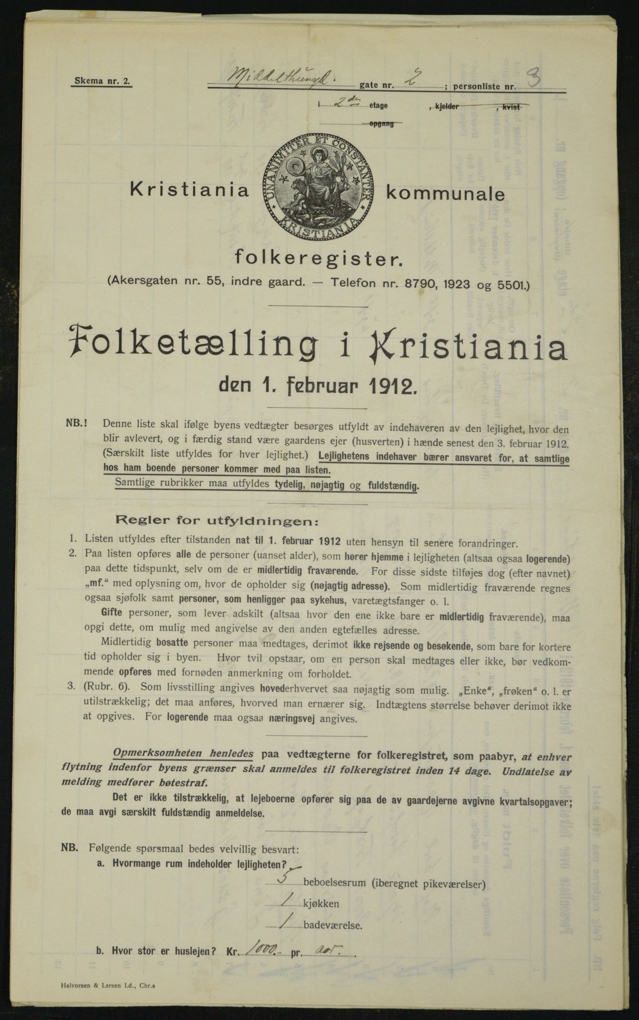 OBA, Kommunal folketelling 1.2.1912 for Kristiania, 1912, s. 65819