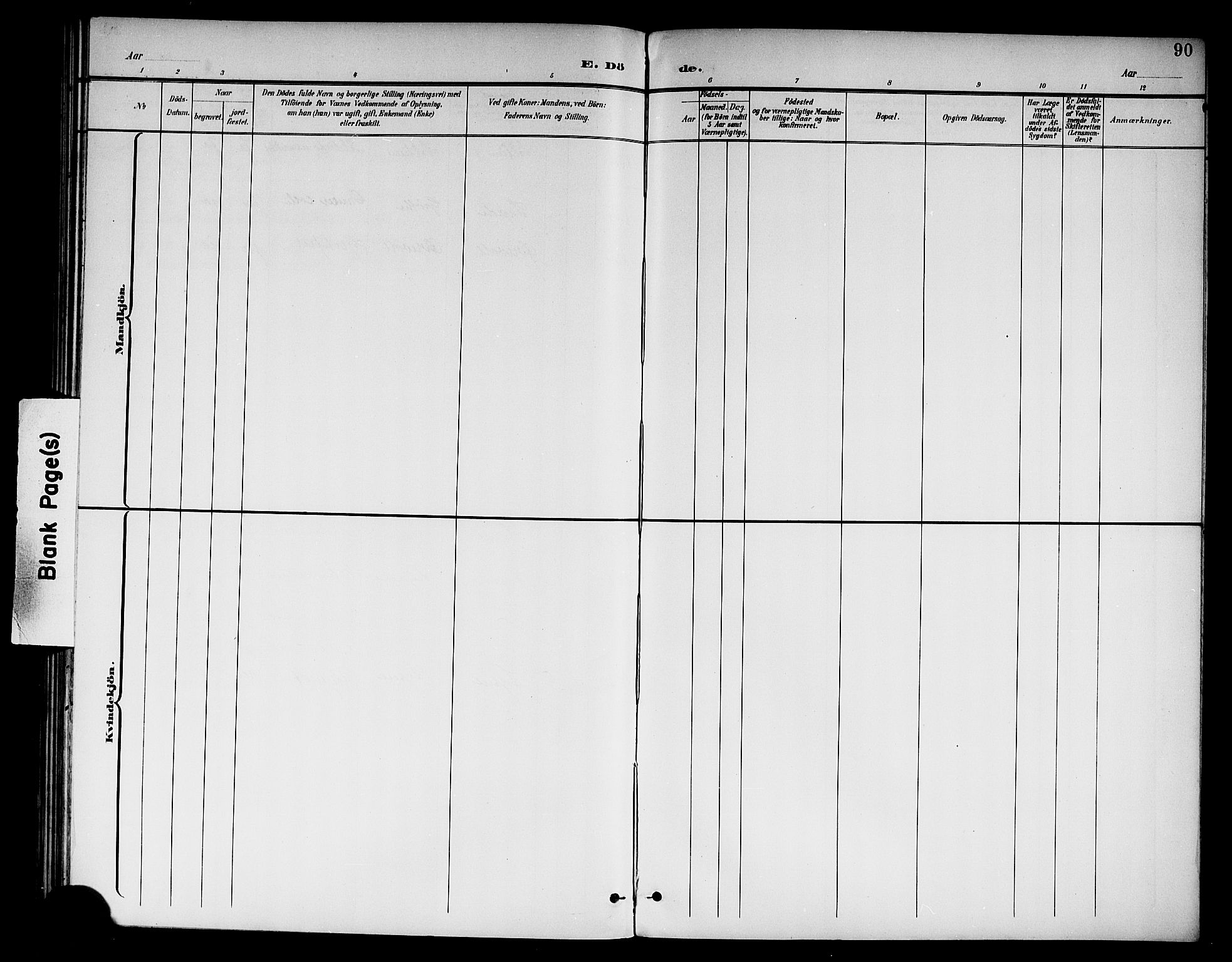 Lærdal sokneprestembete, SAB/A-81201: Klokkerbok nr. A 1, 1897-1920, s. 90