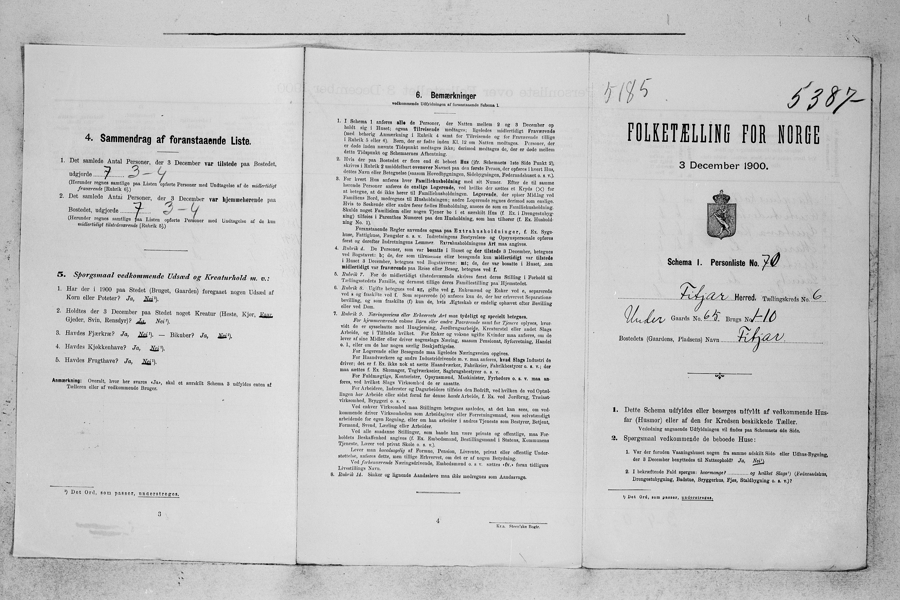 SAB, Folketelling 1900 for 1222 Fitjar herred, 1900, s. 49