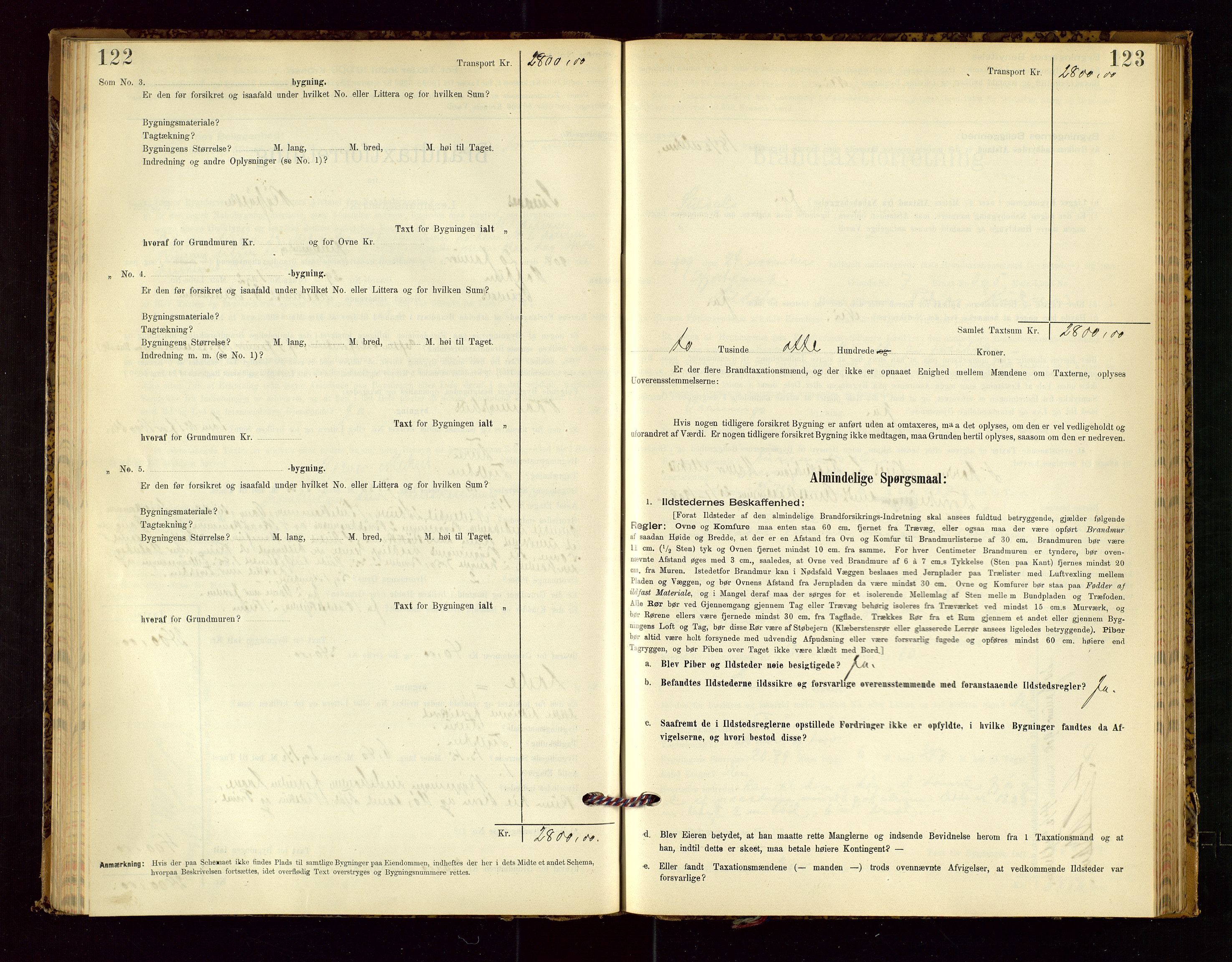 Suldal lensmannskontor, AV/SAST-A-100419/Gob/L0001: "Brandtaxationsprotokol", 1894-1923, s. 122-123