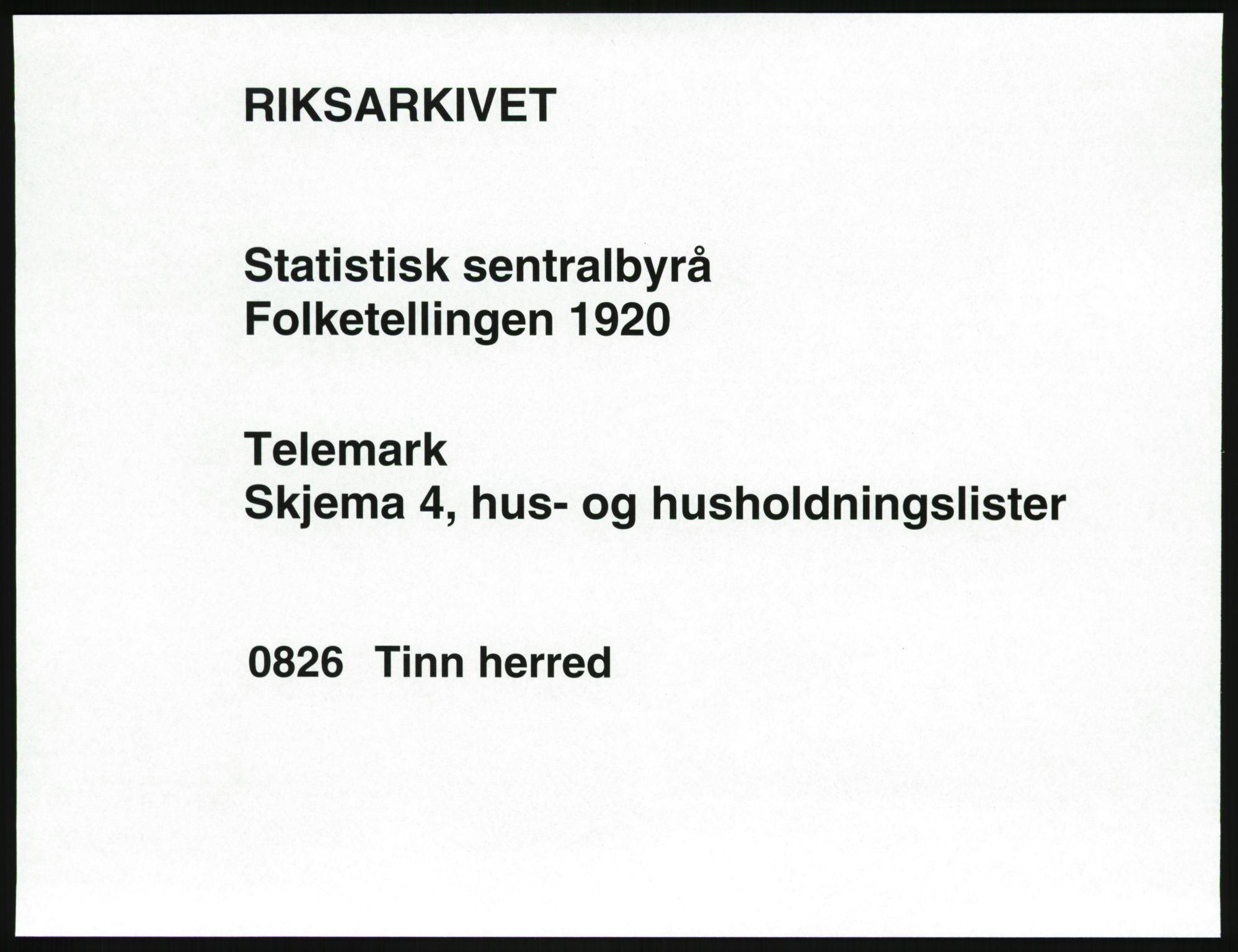 SAKO, Folketelling 1920 for 0826 Tinn herred, 1920, s. 66