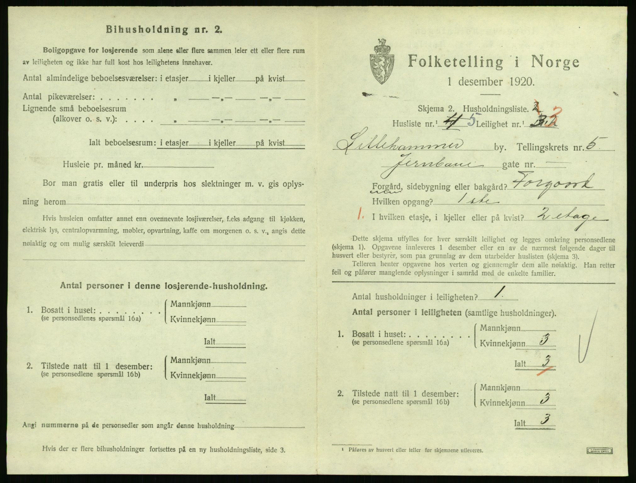 SAH, Folketelling 1920 for 0501 Lillehammer kjøpstad, 1920, s. 2214