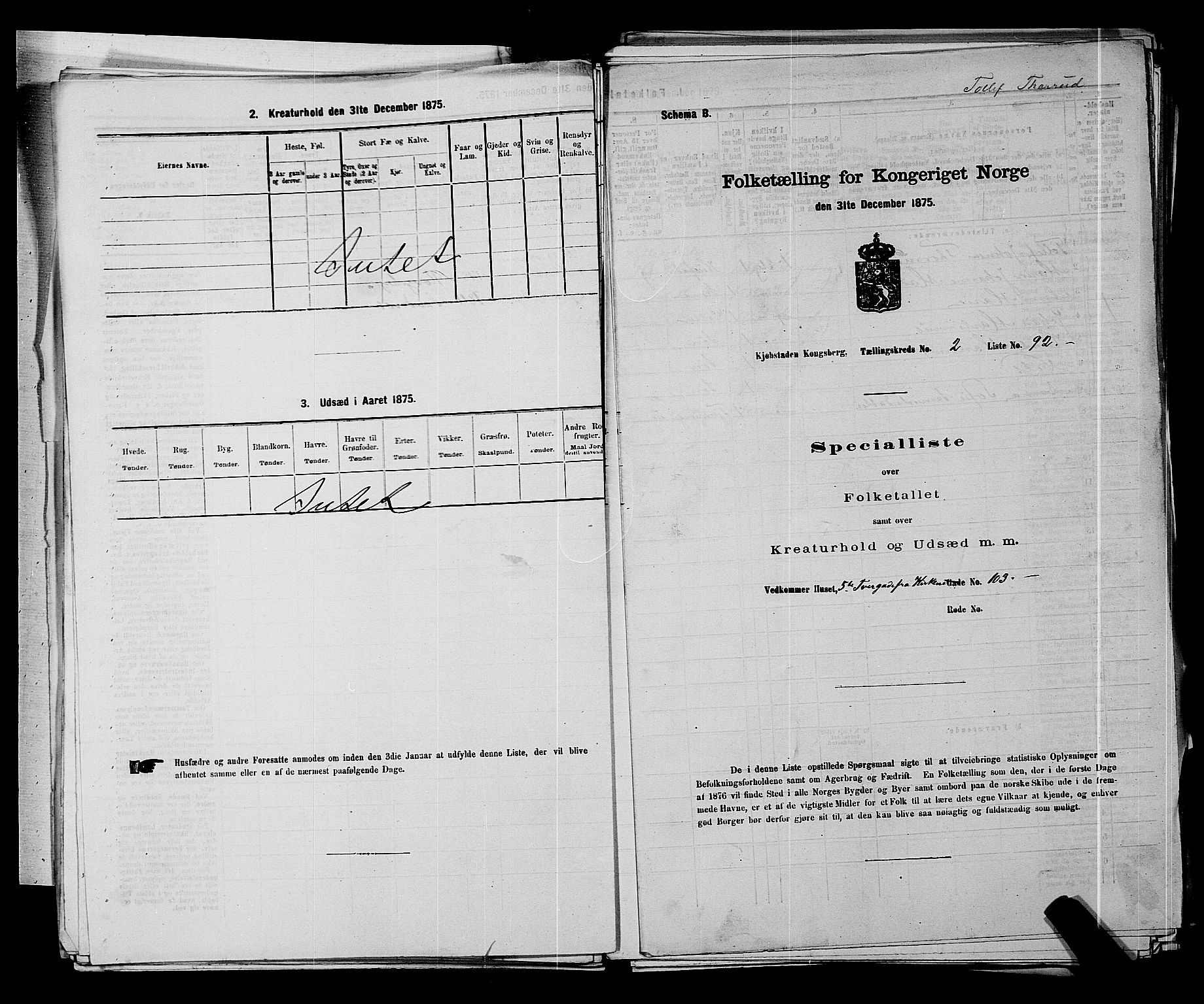 SAKO, Folketelling 1875 for 0604B Kongsberg prestegjeld, Kongsberg kjøpstad, 1875, s. 233