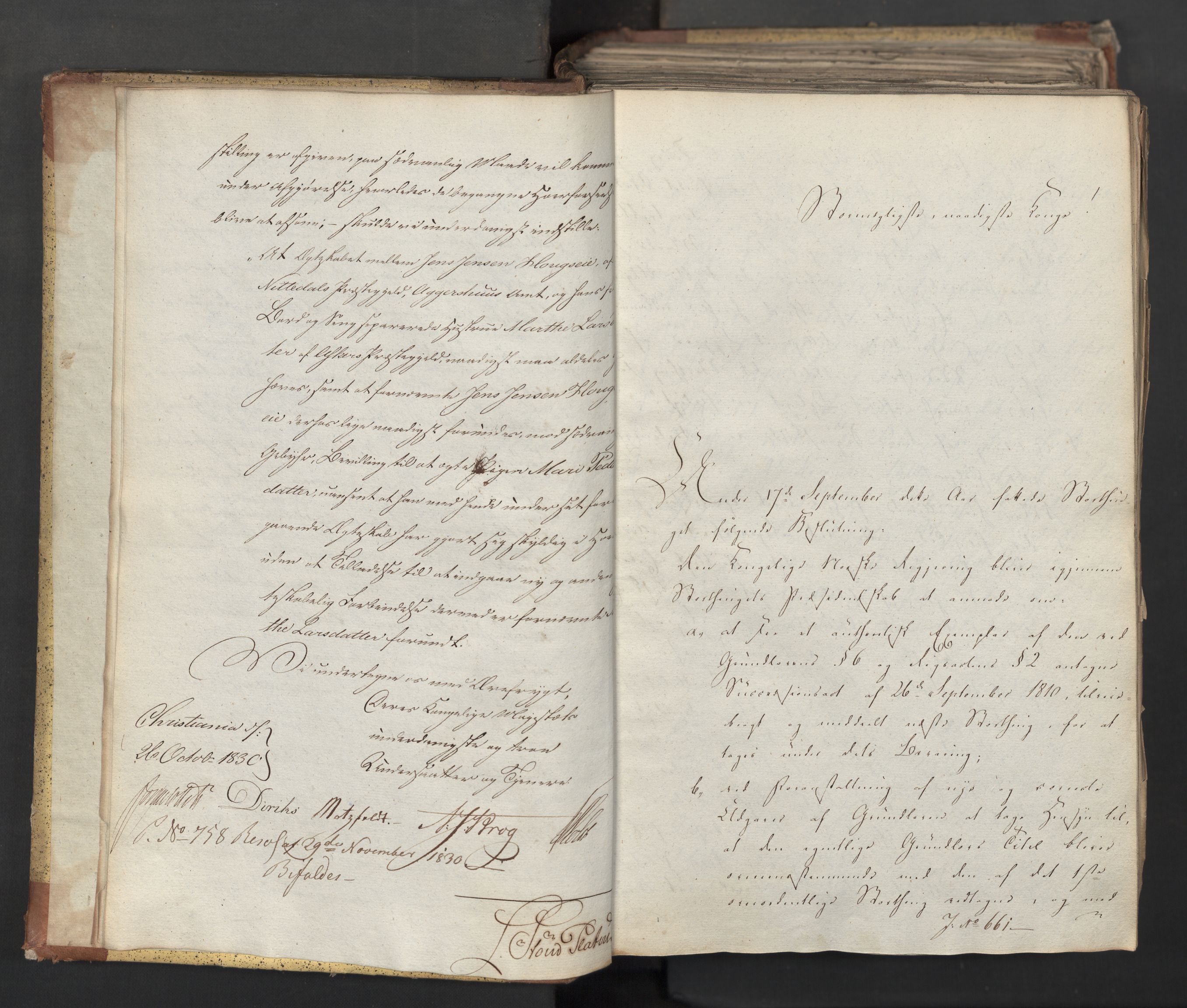 Statsrådsavdelingen i Stockholm, AV/RA-S-1003/D/Da/L0068: Regjeringsinnstillinger nr. 660-876, 1830, s. 7