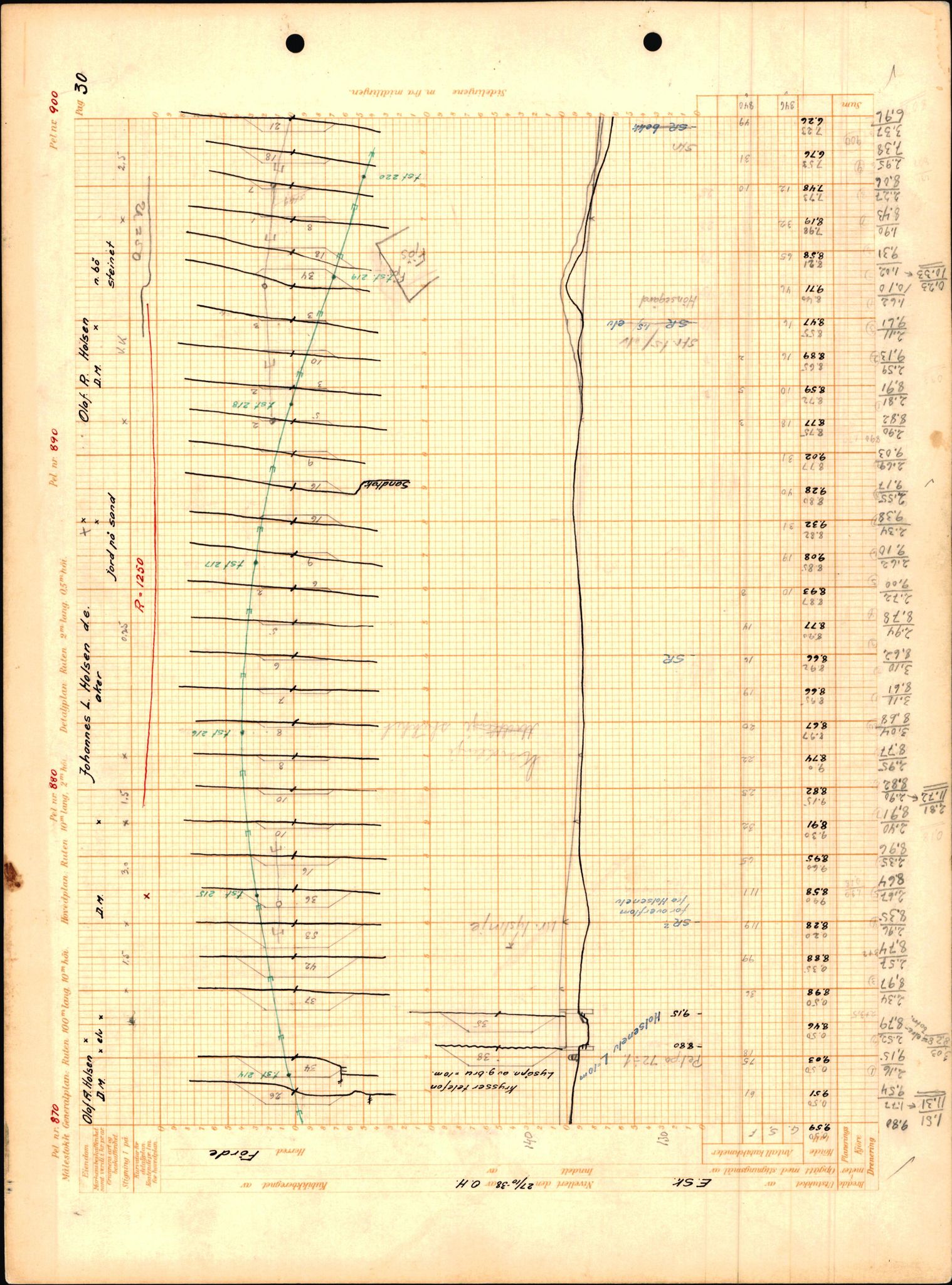 Statens vegvesen, Sogn og Fjordane vegkontor, AV/SAB-A-5301/6/H/H15/H15D/L0007/0001: Profilar / Moskog - Gaular Grense, 1938-1944, s. 18