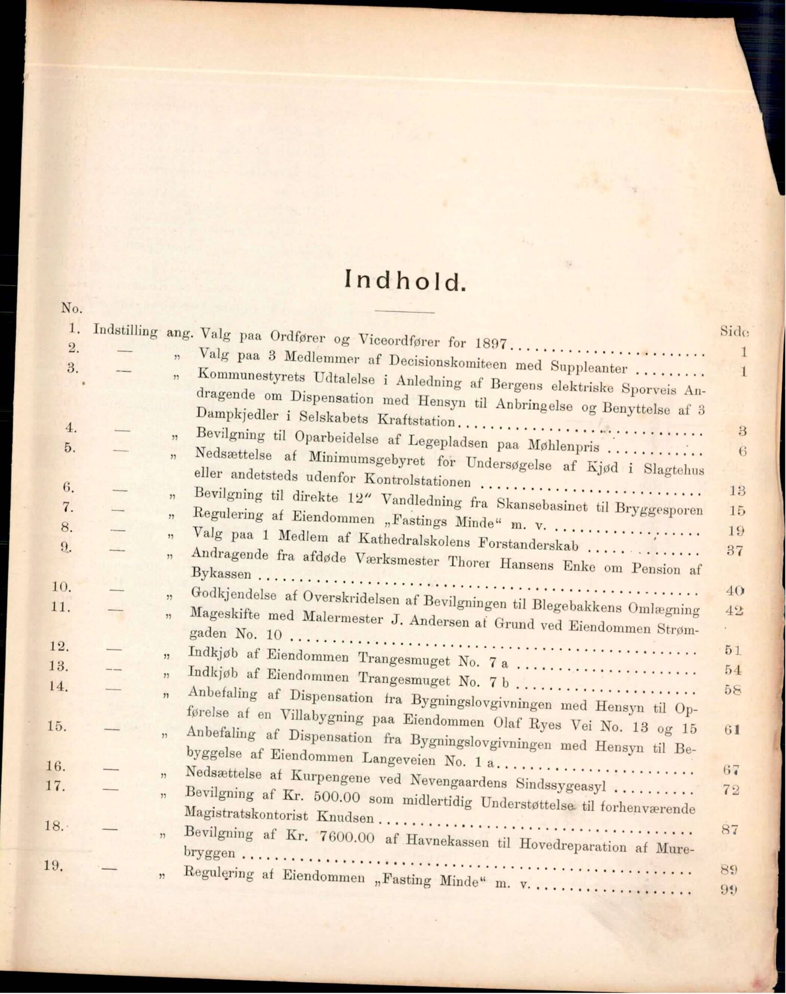 Bergen kommune. Formannskapet, BBA/A-0003/Ad/L0055: Bergens Kommuneforhandlinger, bind I, 1897