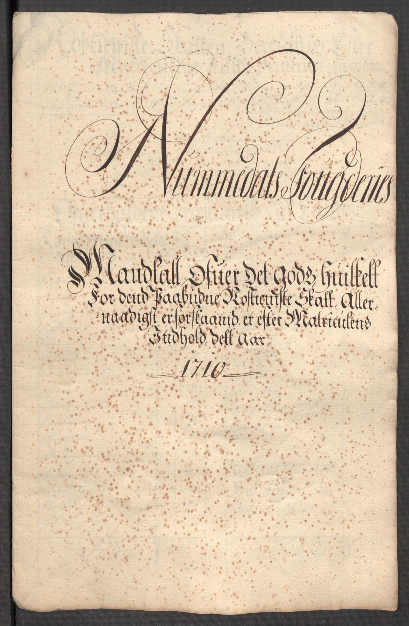 Rentekammeret inntil 1814, Reviderte regnskaper, Fogderegnskap, RA/EA-4092/R64/L4431: Fogderegnskap Namdal, 1709-1710, s. 454