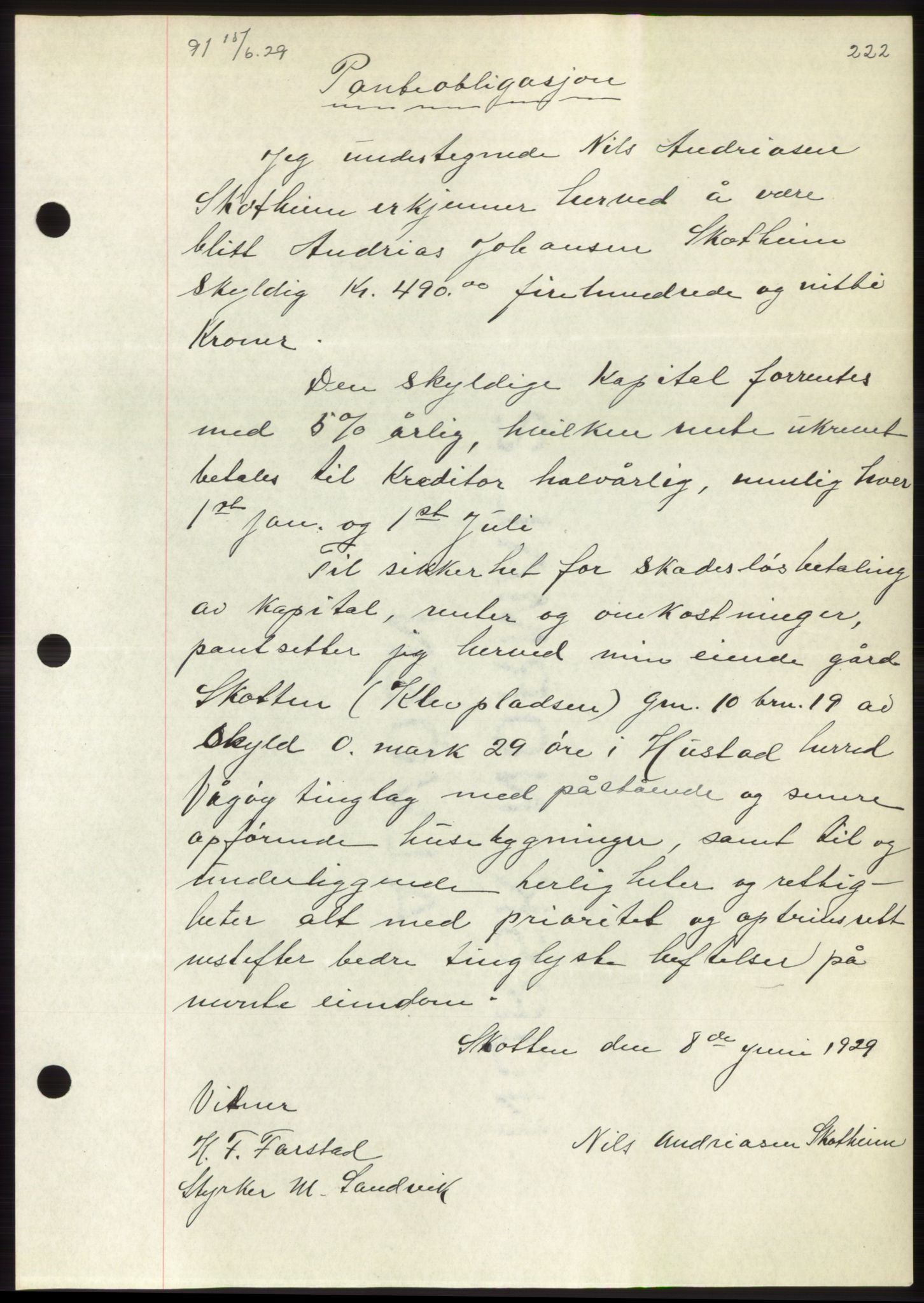 Romsdal sorenskriveri, AV/SAT-A-4149/1/2/2C/L0056: Pantebok nr. 50, 1929-1929, Tingl.dato: 15.06.1929