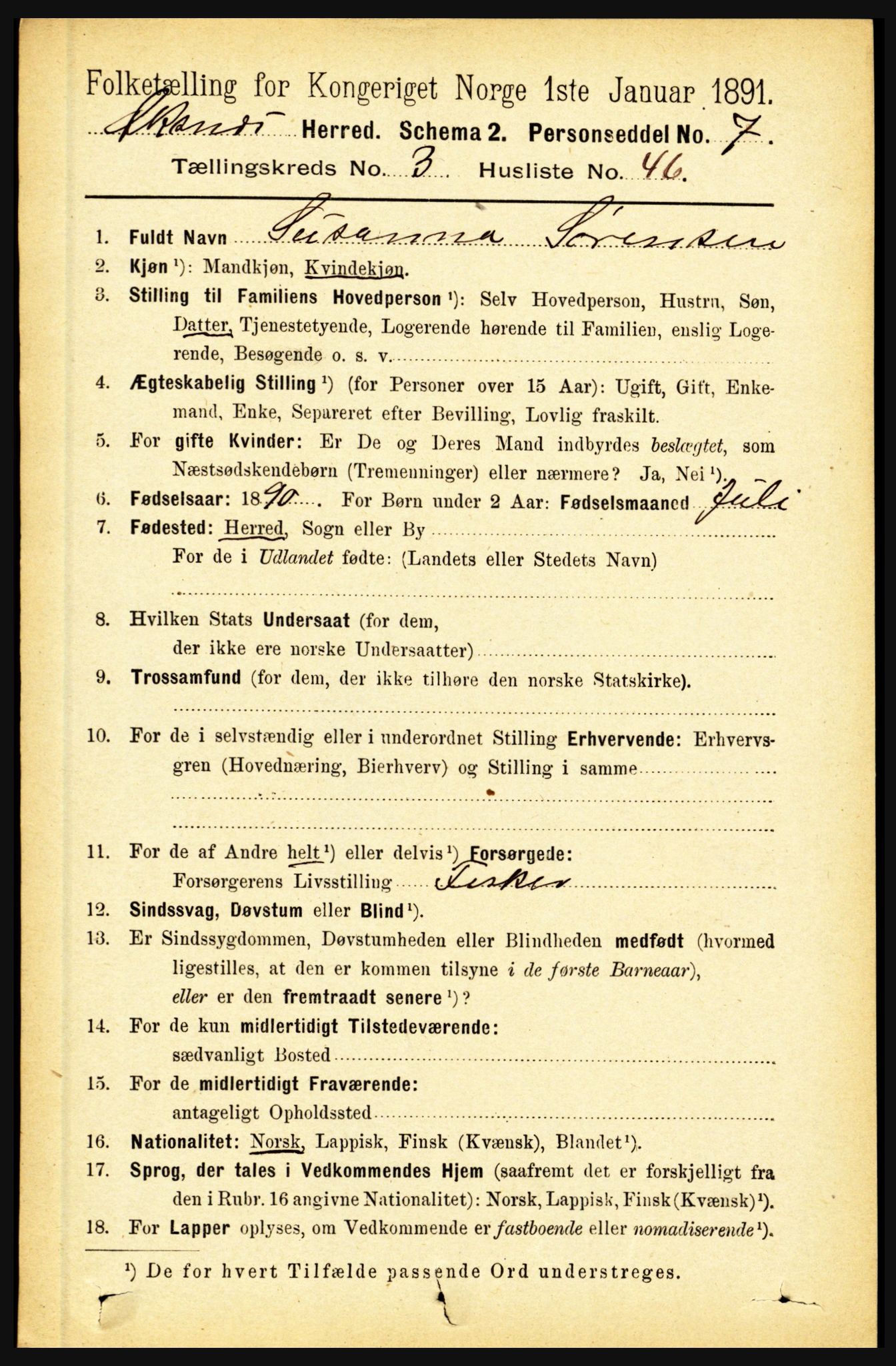 RA, Folketelling 1891 for 1868 Øksnes herred, 1891, s. 1466