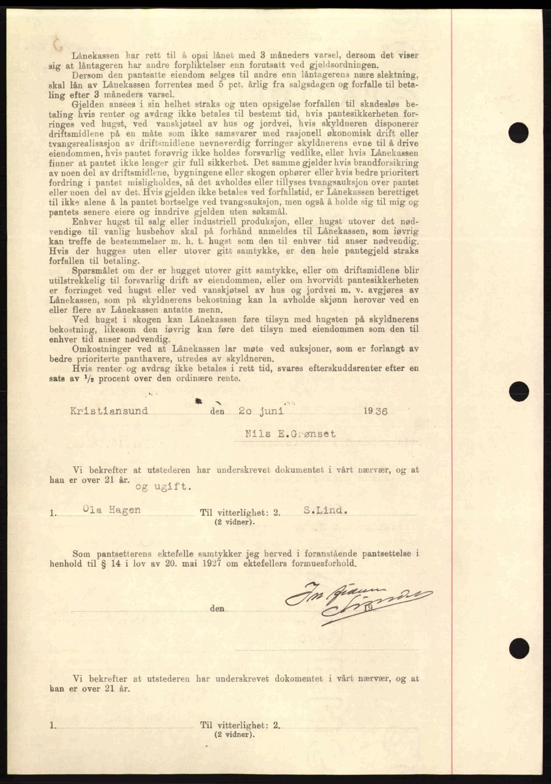 Kristiansund byfogd, AV/SAT-A-4587/A/27: Pantebok nr. 29, 1936-1937, Dagboknr: 395/1936