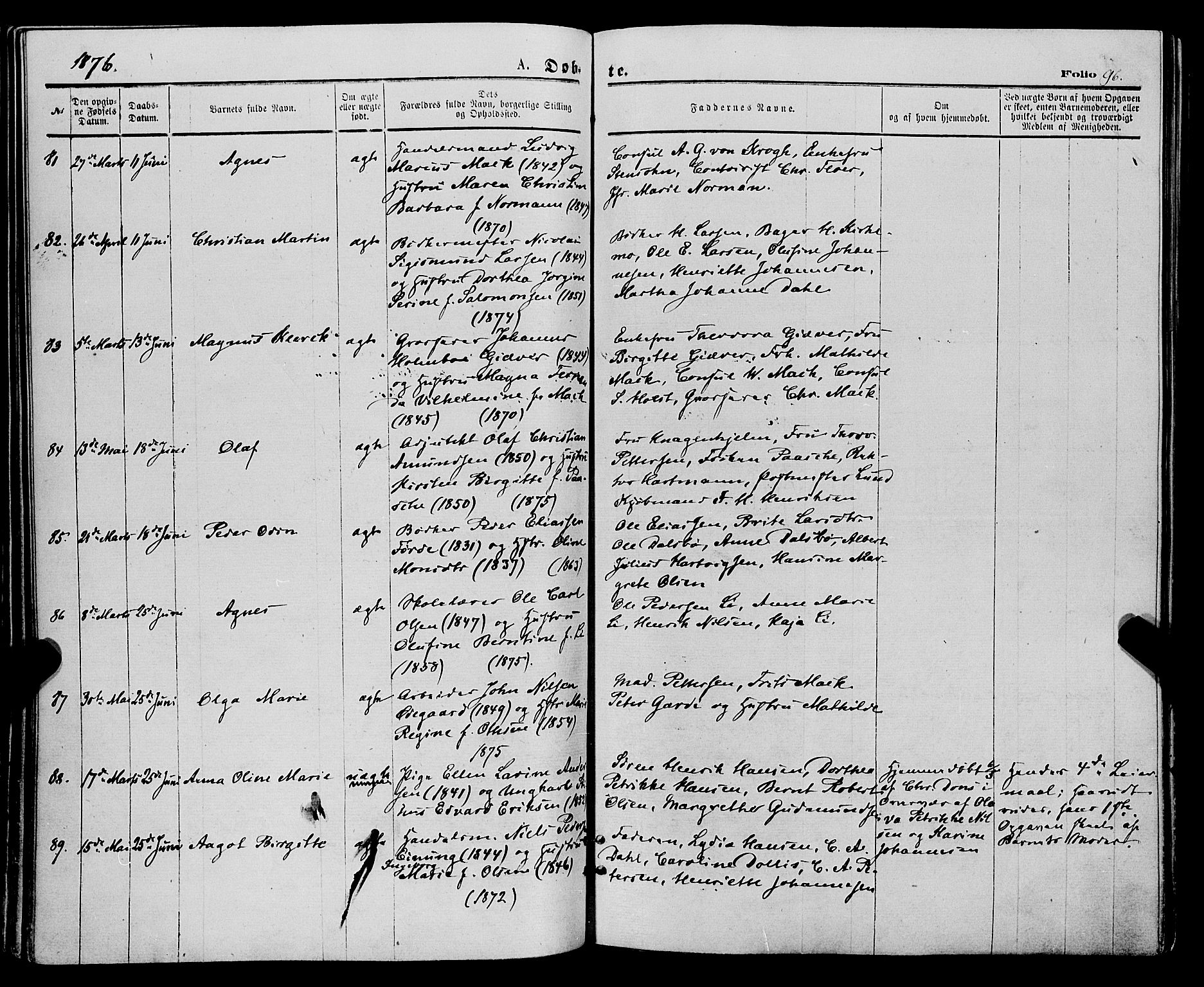 Tromsø sokneprestkontor/stiftsprosti/domprosti, AV/SATØ-S-1343/G/Ga/L0013kirke: Ministerialbok nr. 13, 1872-1877, s. 96