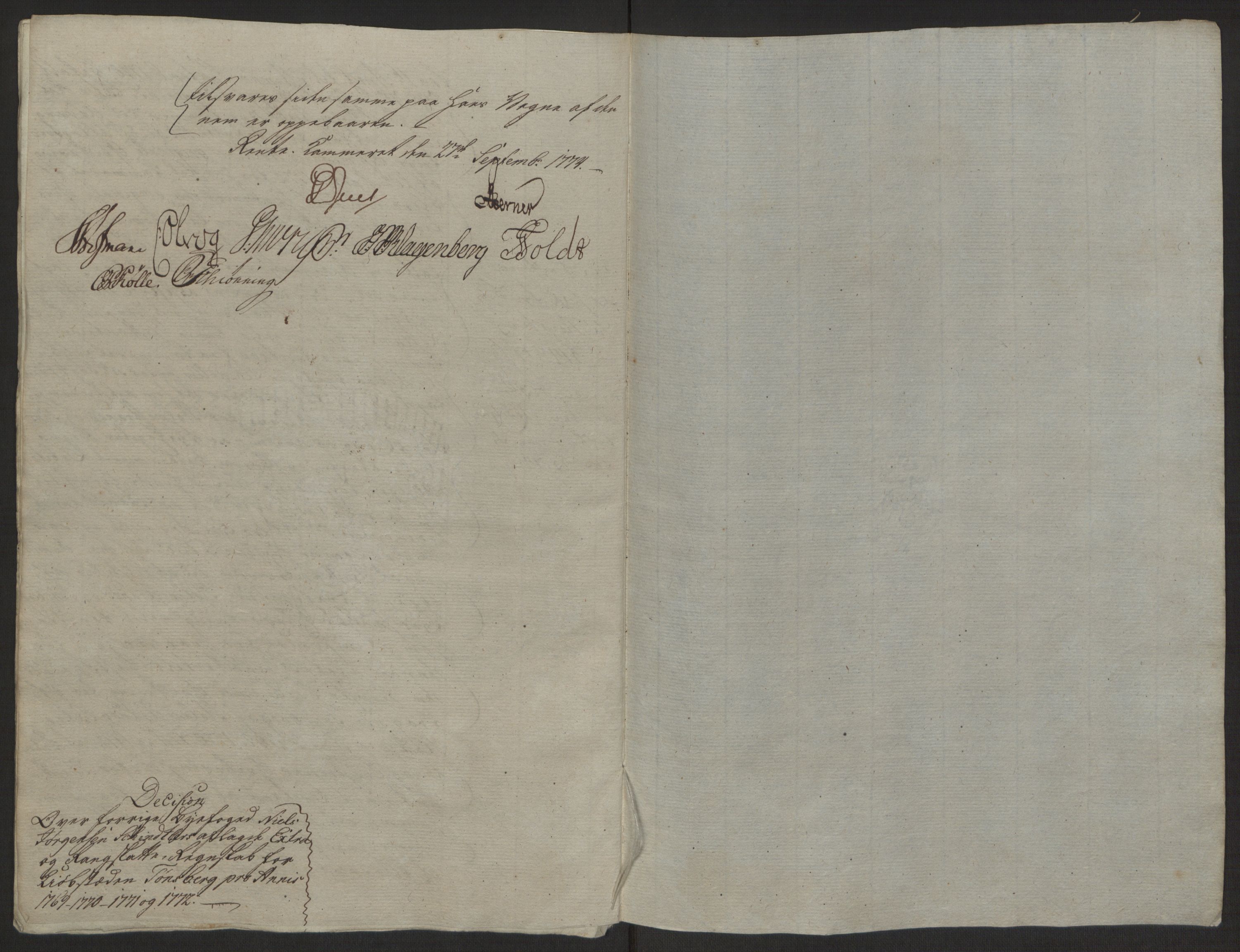 Rentekammeret inntil 1814, Reviderte regnskaper, Byregnskaper, AV/RA-EA-4066/R/Rh/L0162/0001: [H4] Kontribusjonsregnskap / Ekstraskatt, Tønsberg, 1762-1772, s. 540