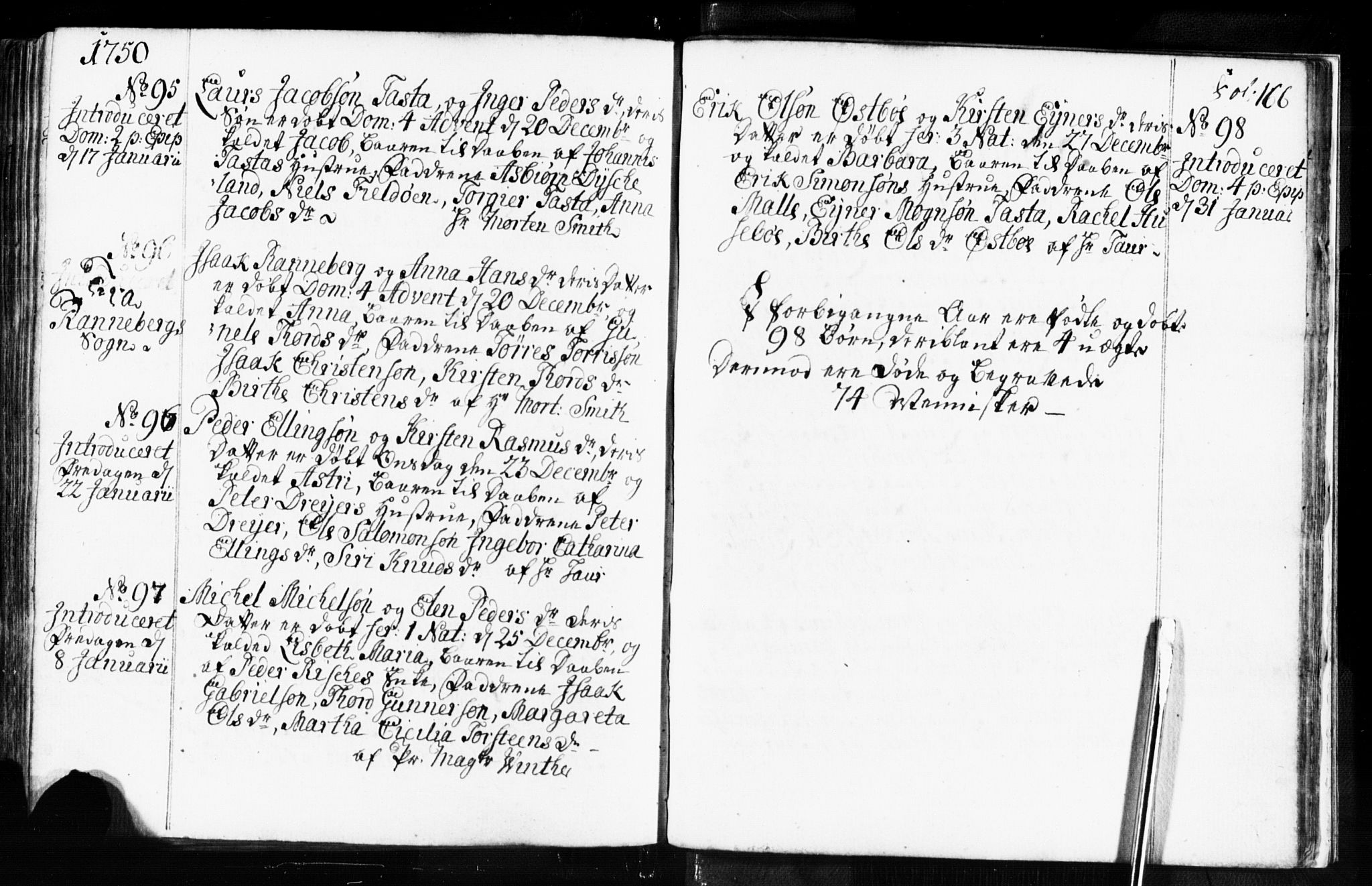 Domkirken sokneprestkontor, SAST/A-101812/001/30/30BB/L0003: Klokkerbok nr. B 3, 1733-1751, s. 166