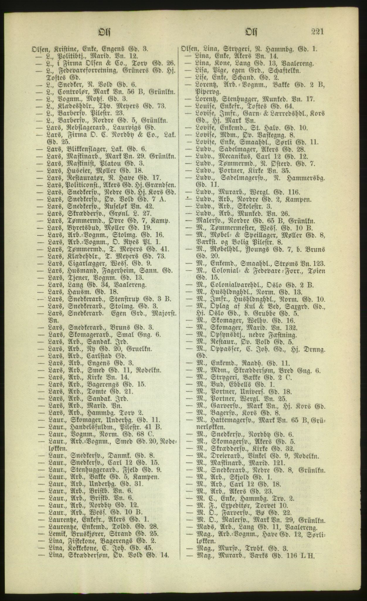 Kristiania/Oslo adressebok, PUBL/-, 1880, s. 221