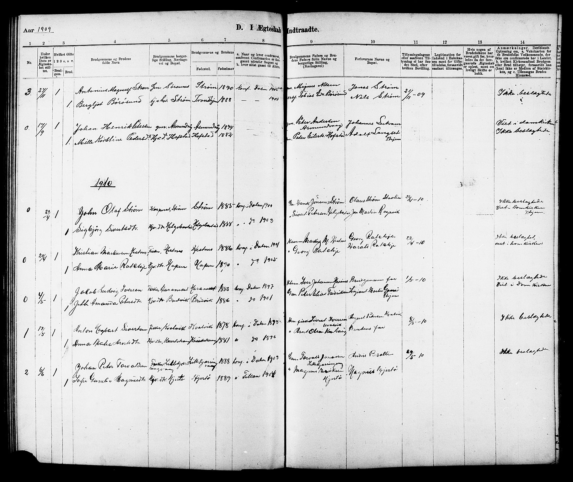 Ministerialprotokoller, klokkerbøker og fødselsregistre - Sør-Trøndelag, AV/SAT-A-1456/634/L0542: Klokkerbok nr. 634C04, 1892-1916