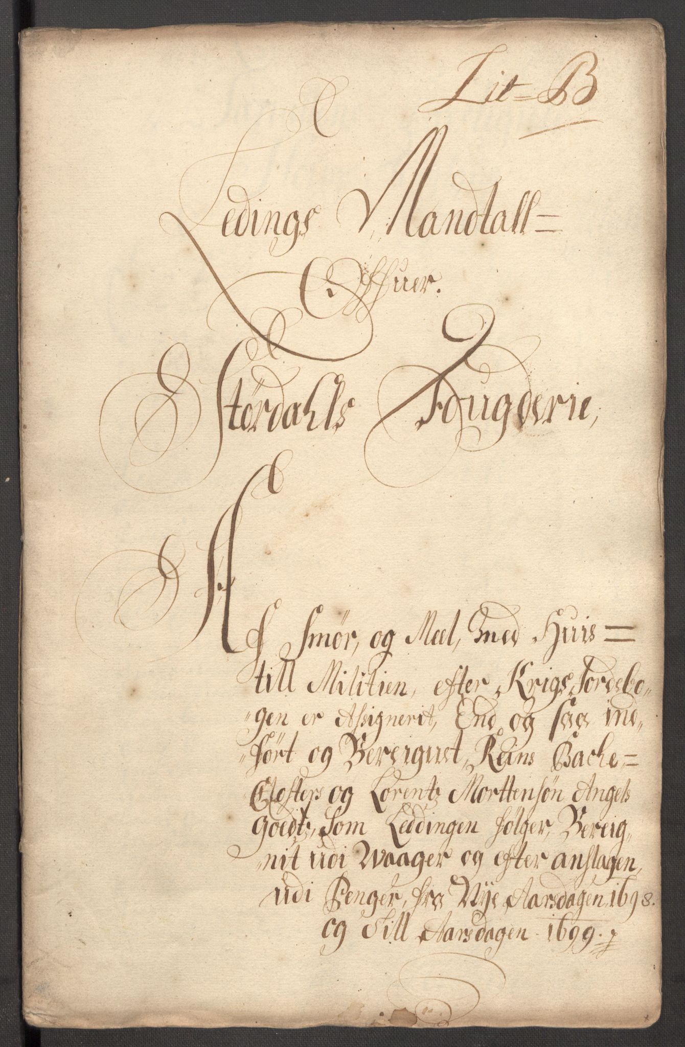 Rentekammeret inntil 1814, Reviderte regnskaper, Fogderegnskap, RA/EA-4092/R62/L4190: Fogderegnskap Stjørdal og Verdal, 1698, s. 95