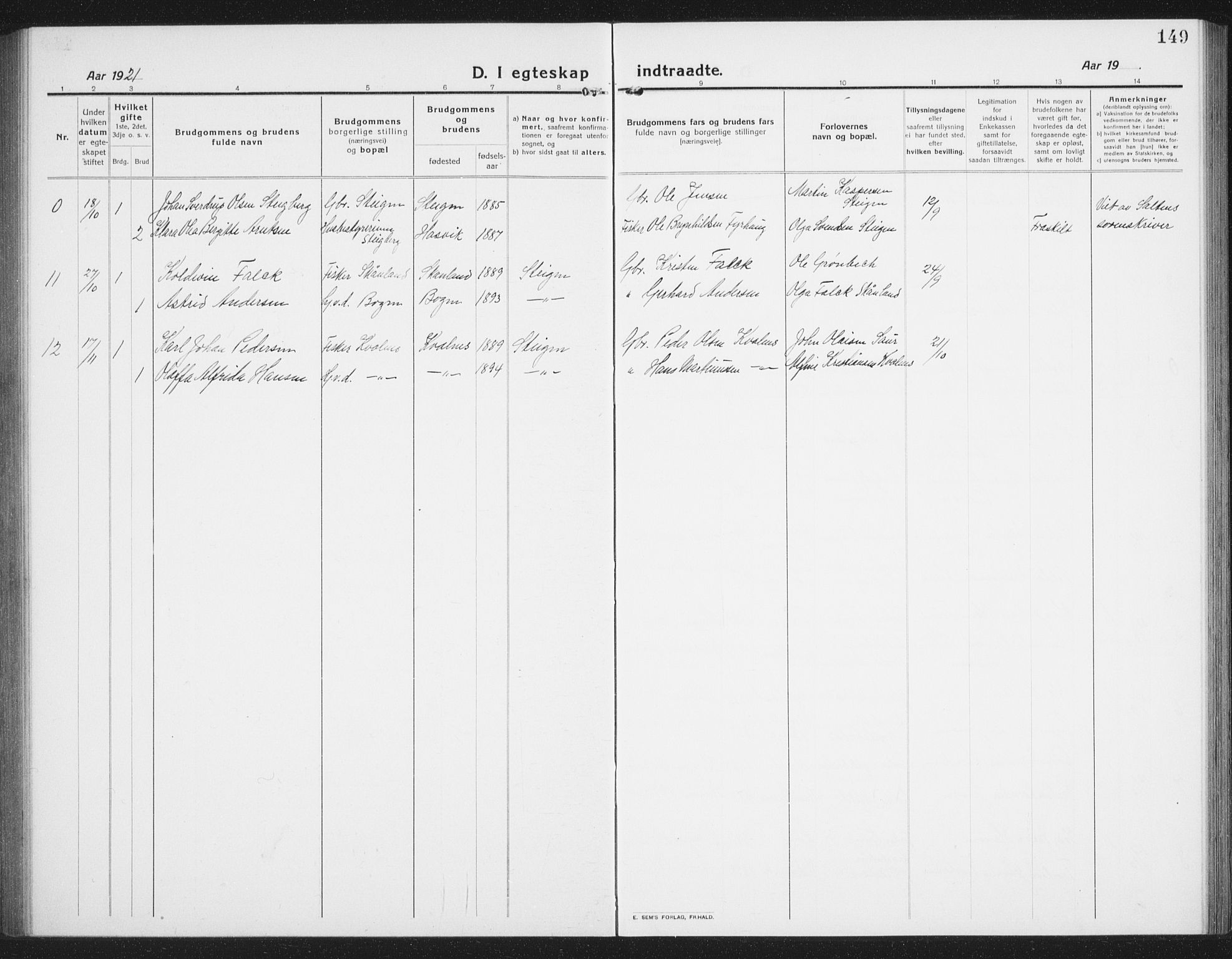 Ministerialprotokoller, klokkerbøker og fødselsregistre - Nordland, AV/SAT-A-1459/855/L0817: Klokkerbok nr. 855C06, 1917-1934, s. 149