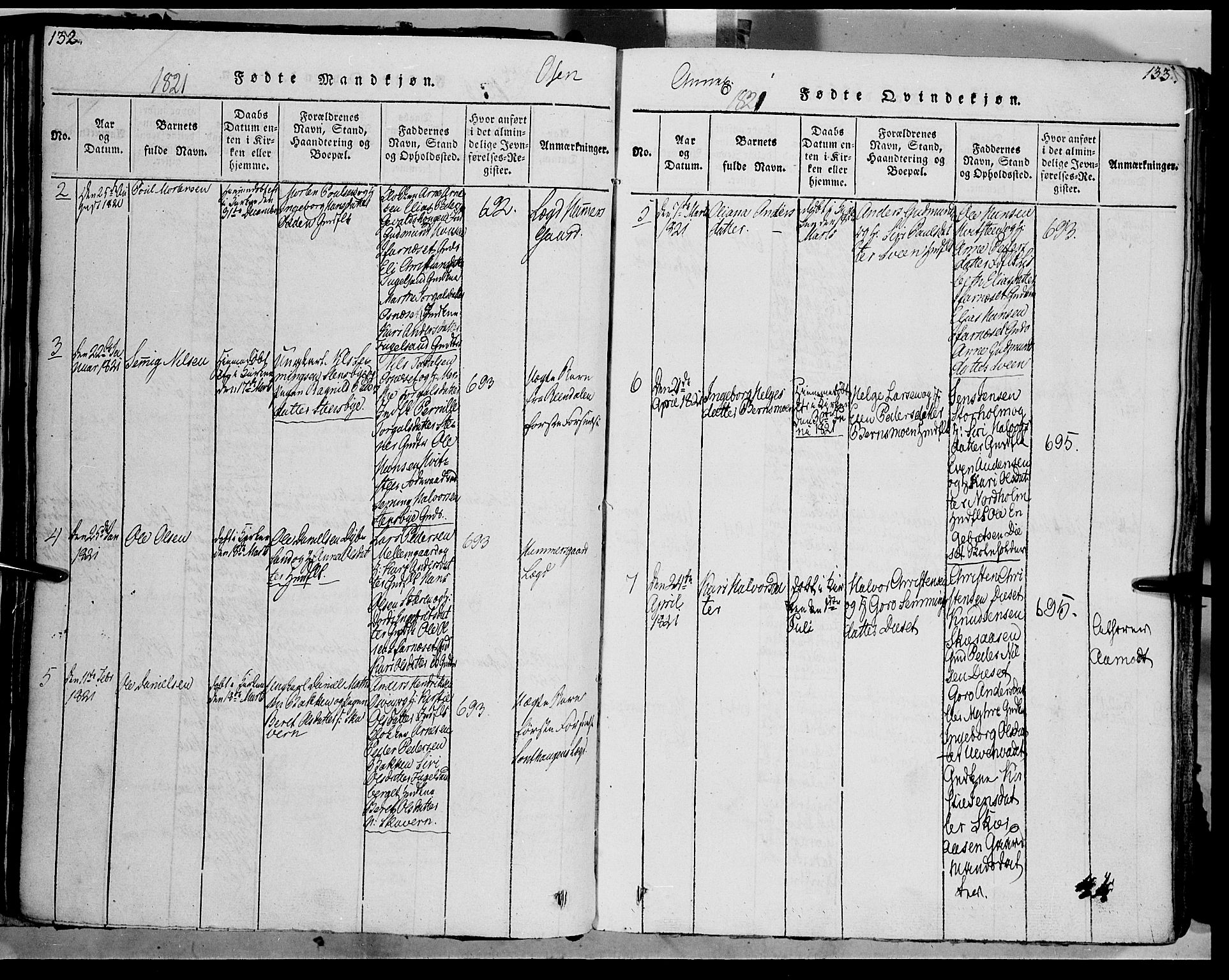 Trysil prestekontor, AV/SAH-PREST-046/H/Ha/Haa/L0003: Ministerialbok nr. 3 /2, 1814-1842, s. 132-133