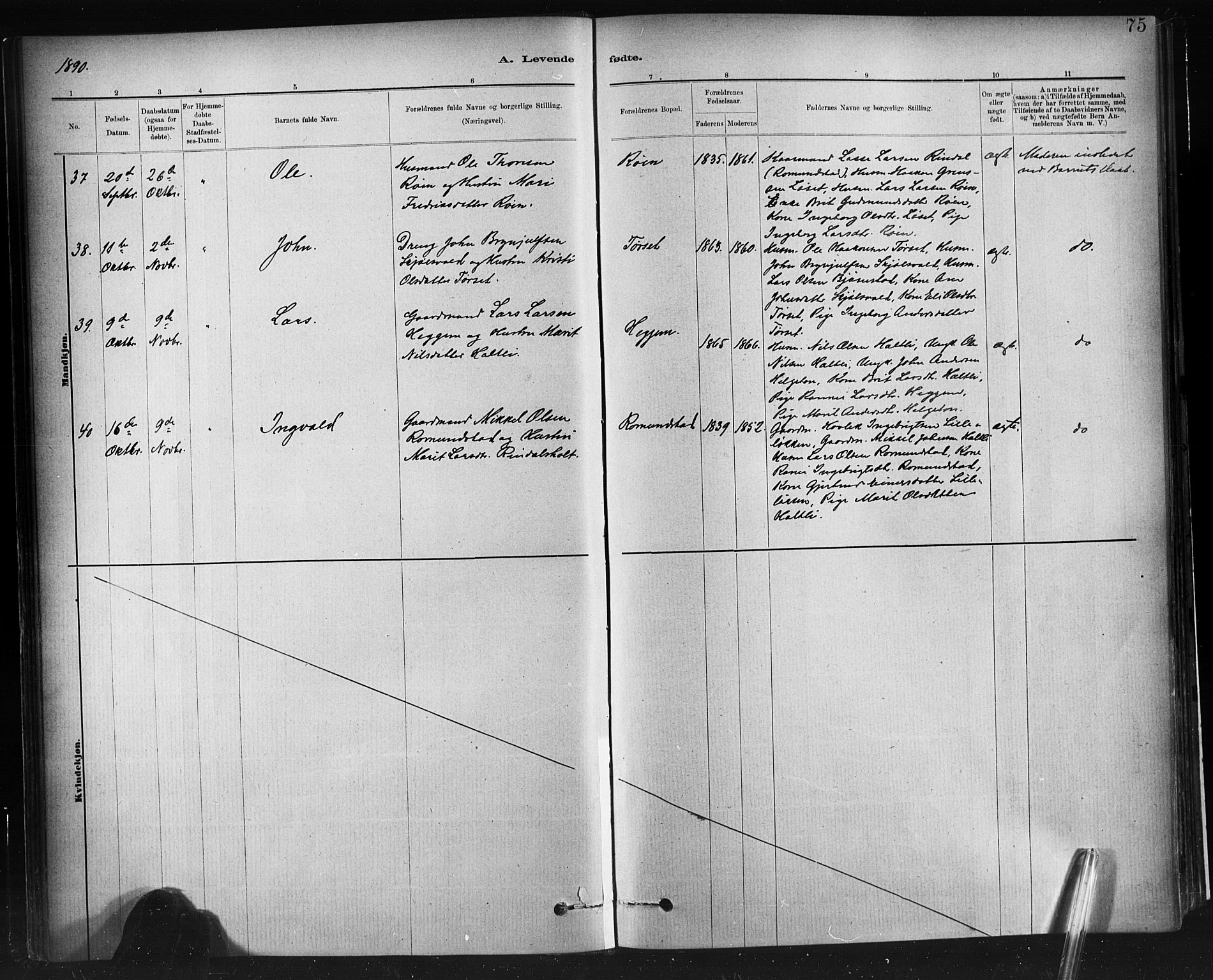 Ministerialprotokoller, klokkerbøker og fødselsregistre - Møre og Romsdal, SAT/A-1454/598/L1069: Ministerialbok nr. 598A03, 1882-1895, s. 75