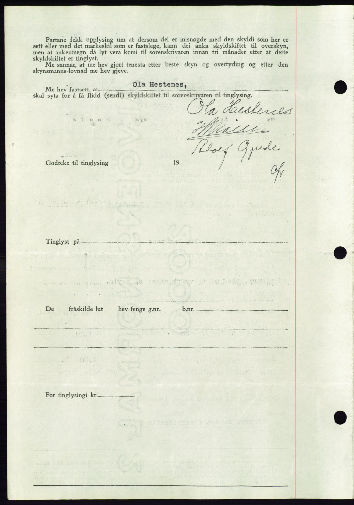 Søre Sunnmøre sorenskriveri, AV/SAT-A-4122/1/2/2C/L0067: Pantebok nr. 61, 1938-1939, Dagboknr: 1815/1938