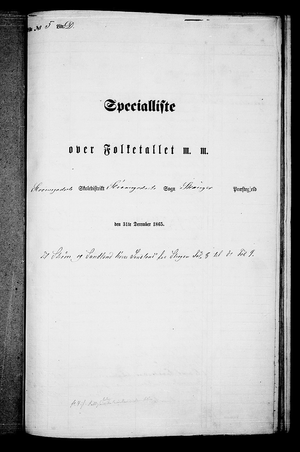 RA, Folketelling 1865 for 0712P Skoger prestegjeld, 1865, s. 154