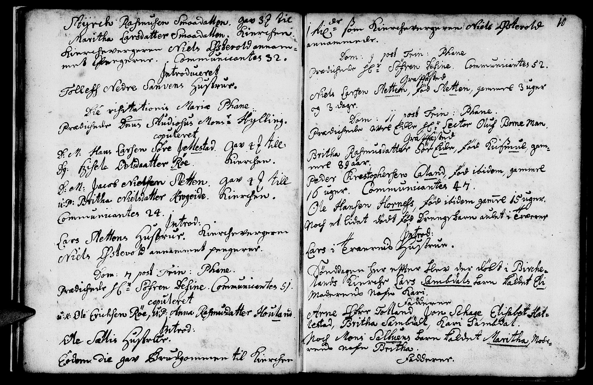 Fana Sokneprestembete, AV/SAB-A-75101/H/Haa/Haaa/L0002: Ministerialbok nr. A 2, 1719-1735, s. 10