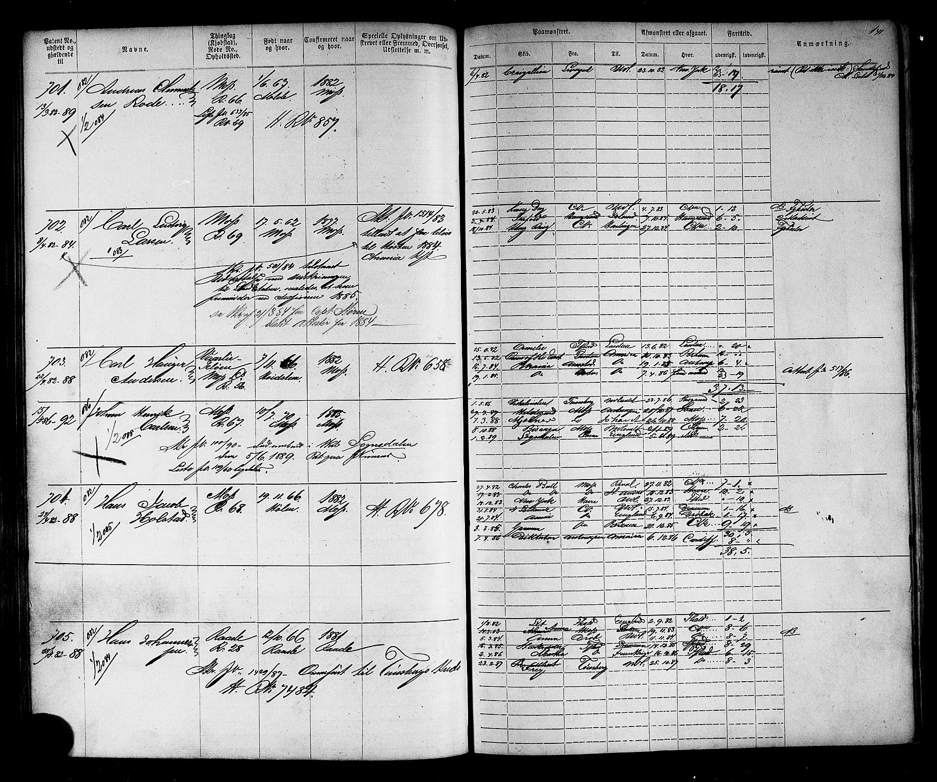 Moss mønstringskontor, SAO/A-10569d/F/Fc/Fca/L0002: Annotasjonsrulle, 1868-1892, s. 155