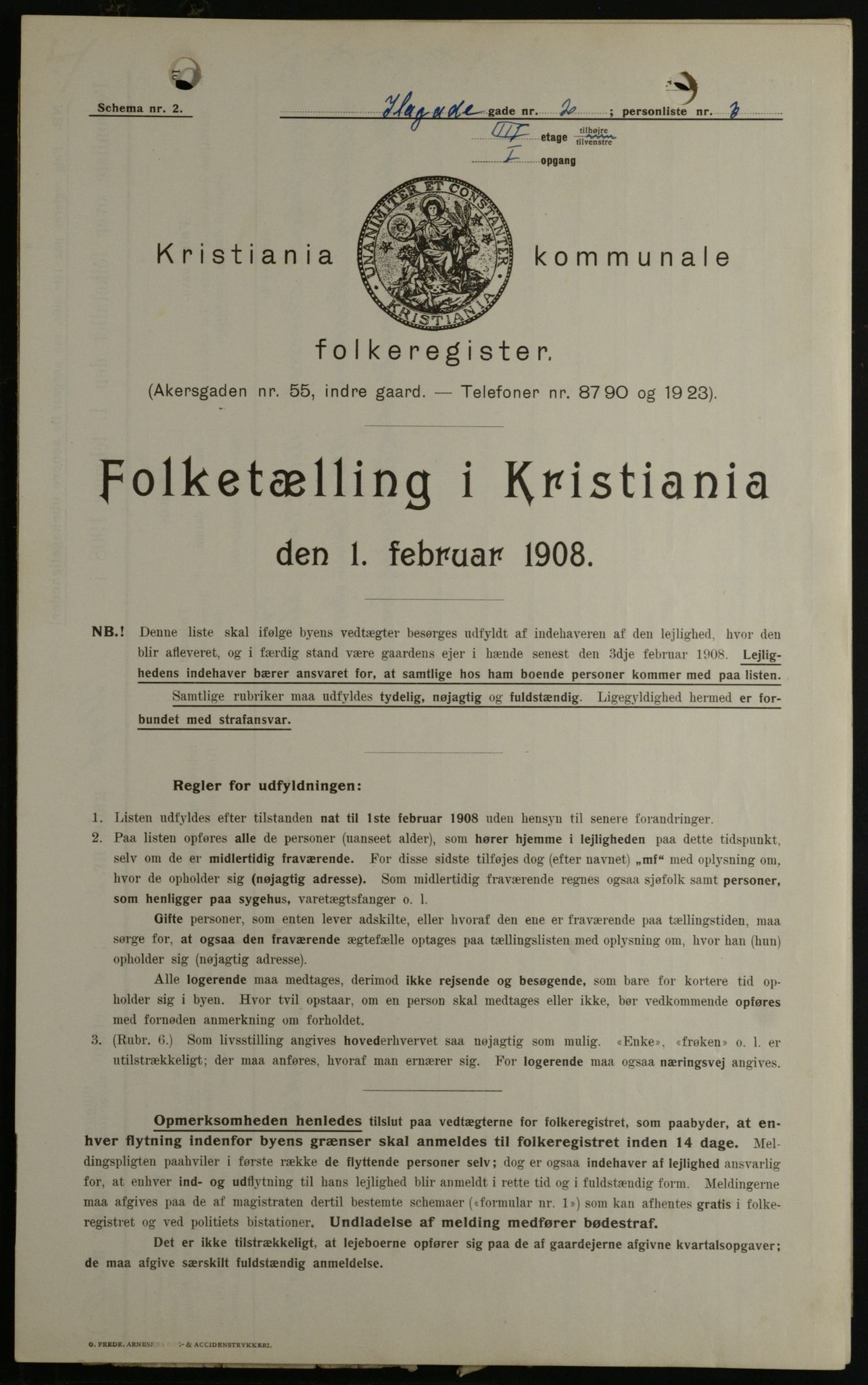 OBA, Kommunal folketelling 1.2.1908 for Kristiania kjøpstad, 1908, s. 38799