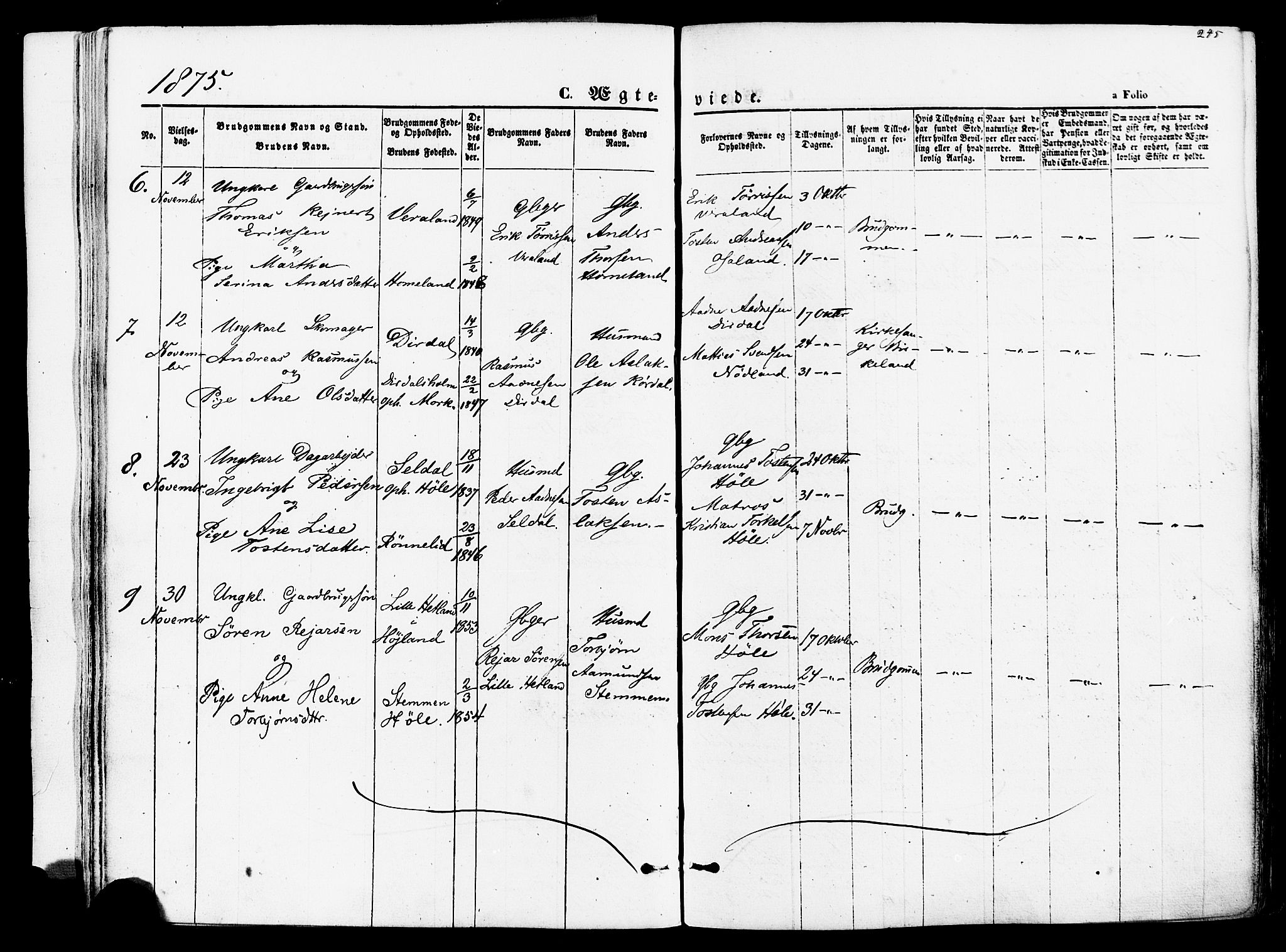 Høgsfjord sokneprestkontor, AV/SAST-A-101624/H/Ha/Haa/L0002: Ministerialbok nr. A 2, 1855-1885, s. 245