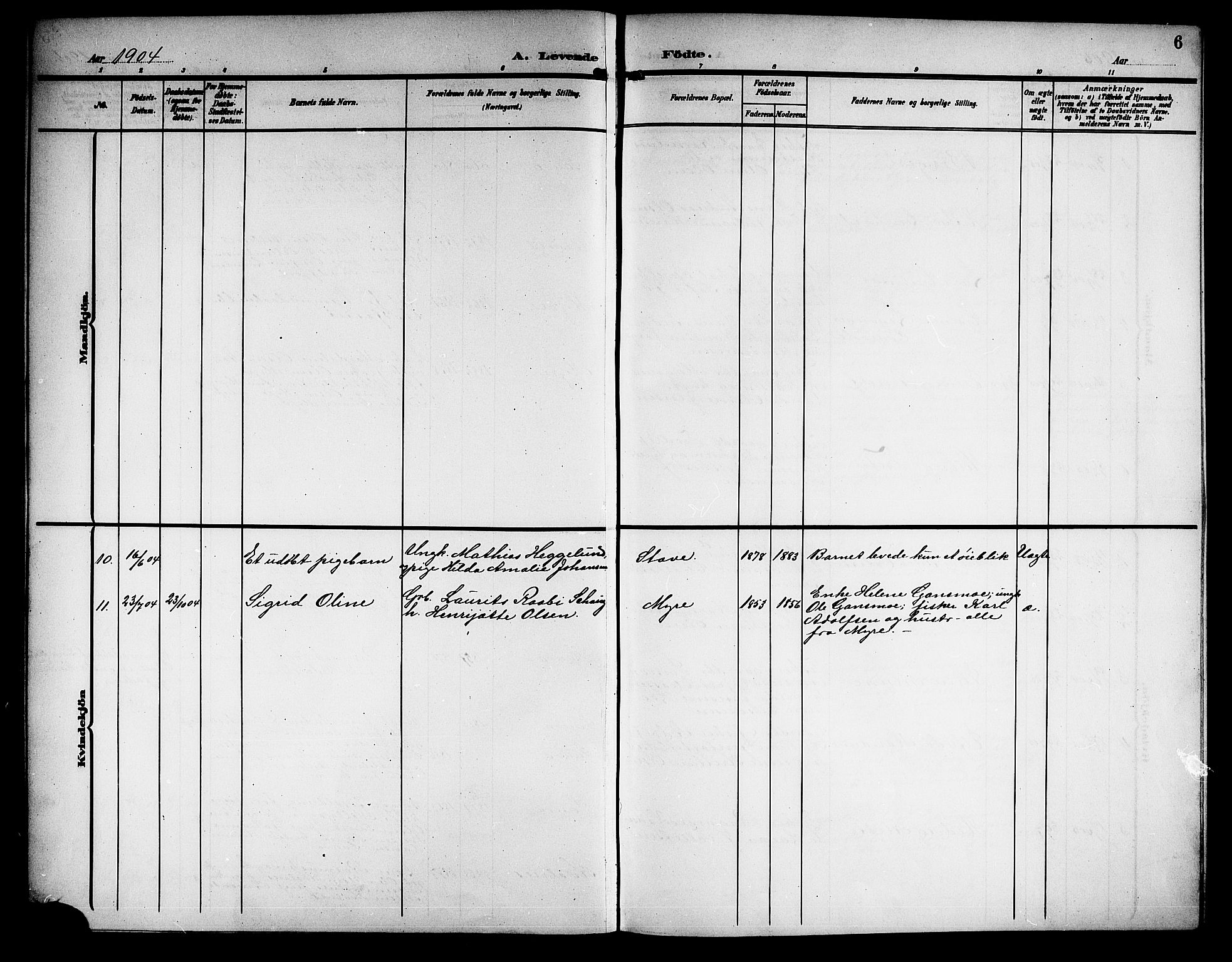 Ministerialprotokoller, klokkerbøker og fødselsregistre - Nordland, AV/SAT-A-1459/897/L1414: Klokkerbok nr. 897C04, 1904-1915, s. 6