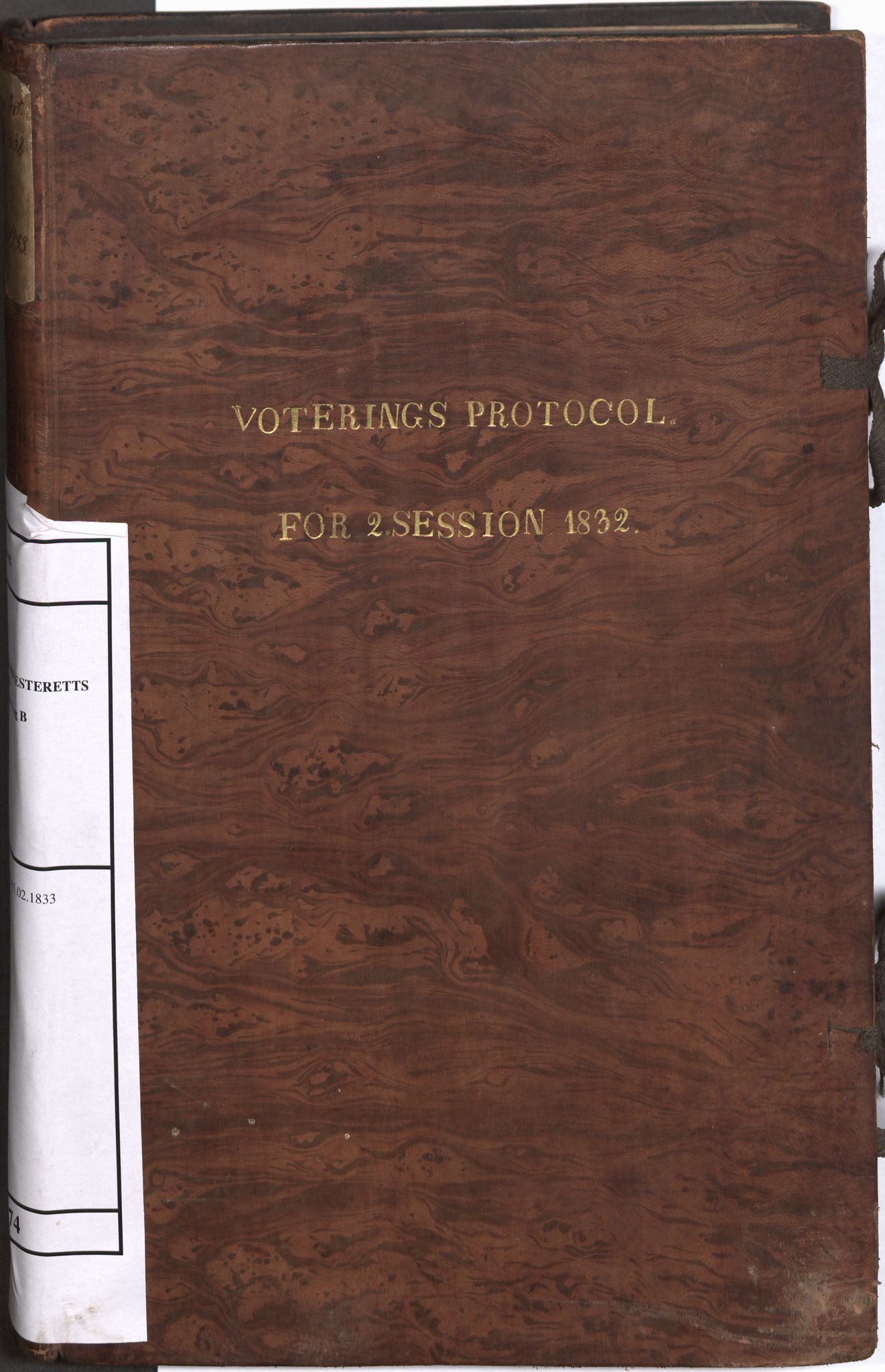 Høyesterett, RA/S-1002/E/Eb/Ebb/L0021/0001: Voteringsprotokoller / Voteringsprotokoll, 1832-1833