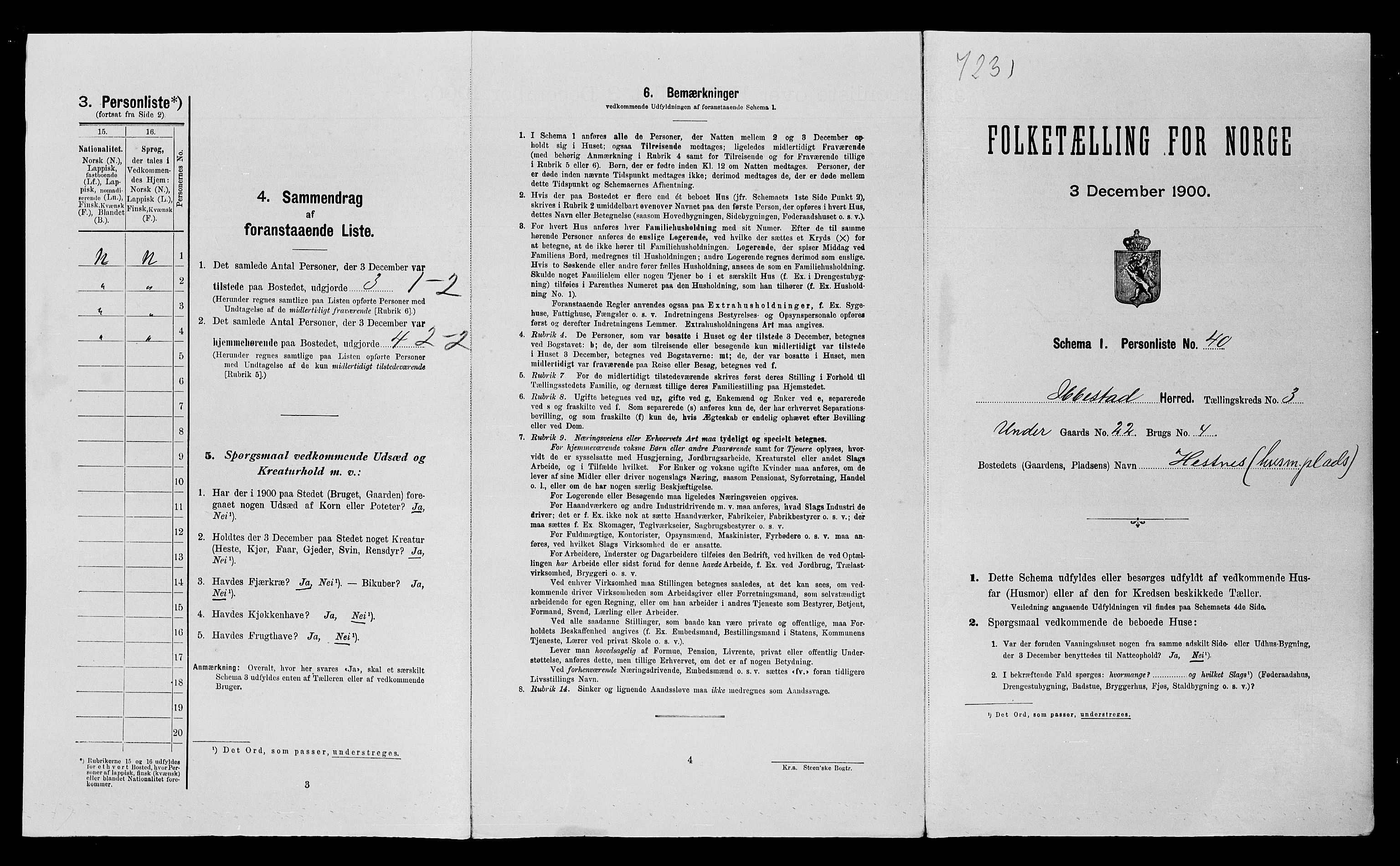 SATØ, Folketelling 1900 for 1917 Ibestad herred, 1900, s. 540